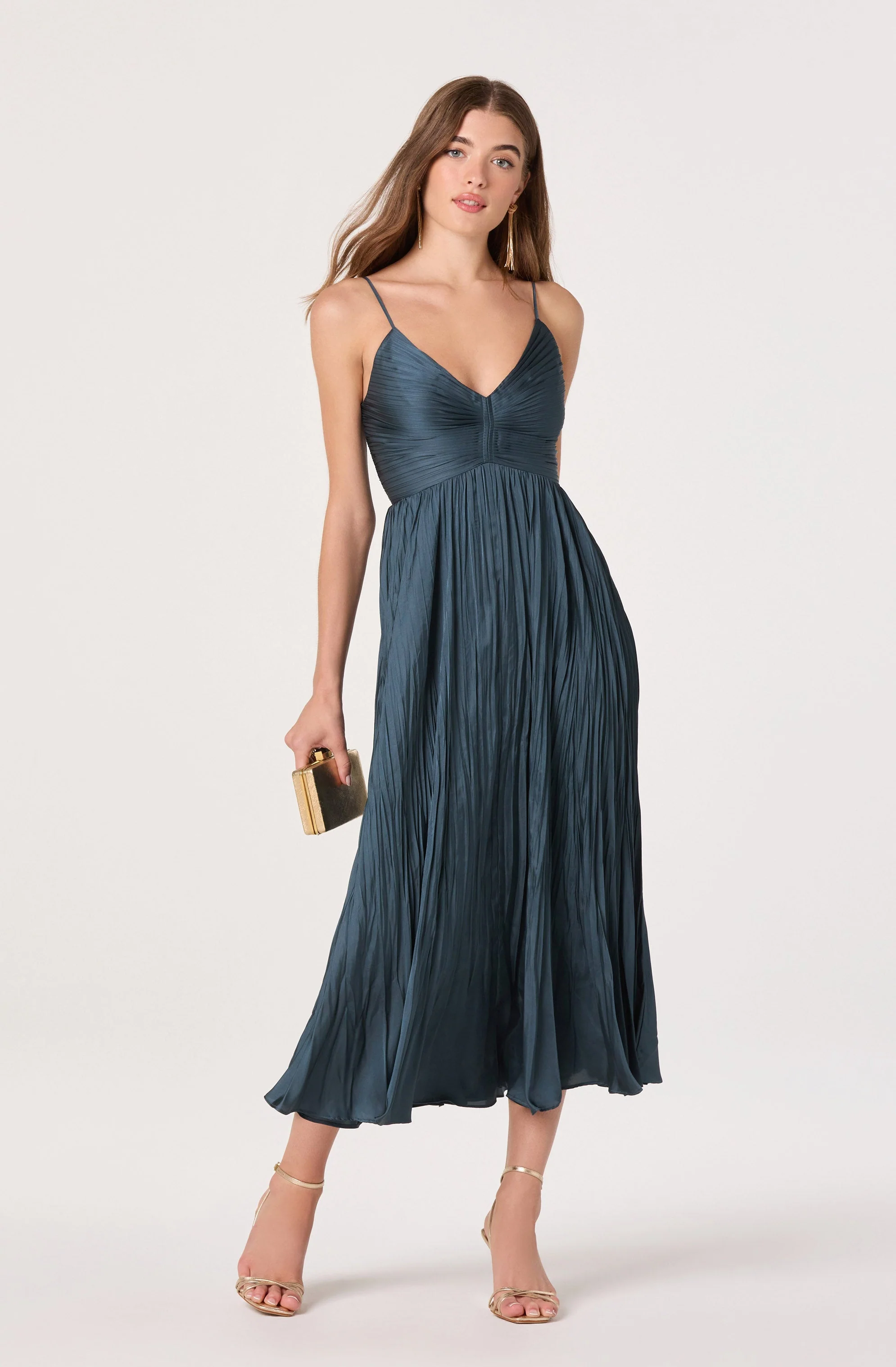 Maeve Pleated Midi Dress
