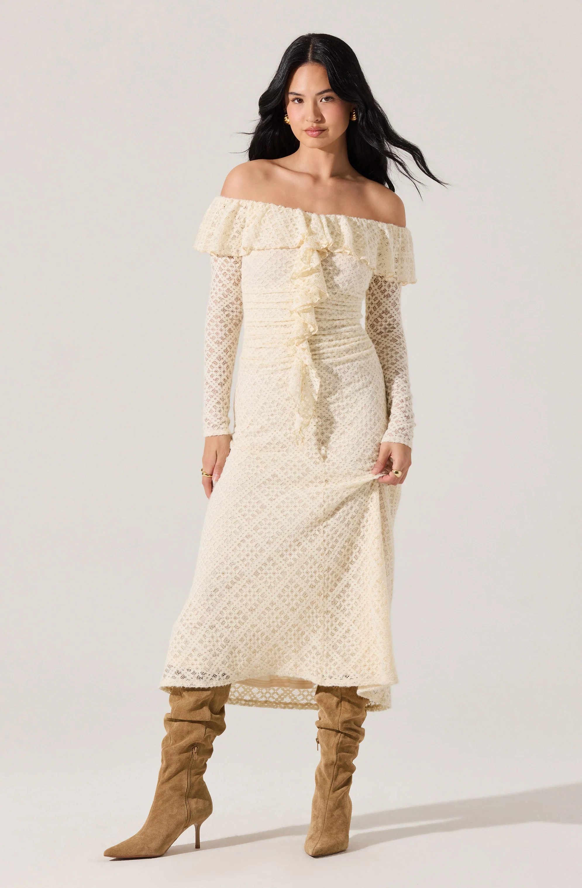 Dorian Ruffle Off Shoulder Dress