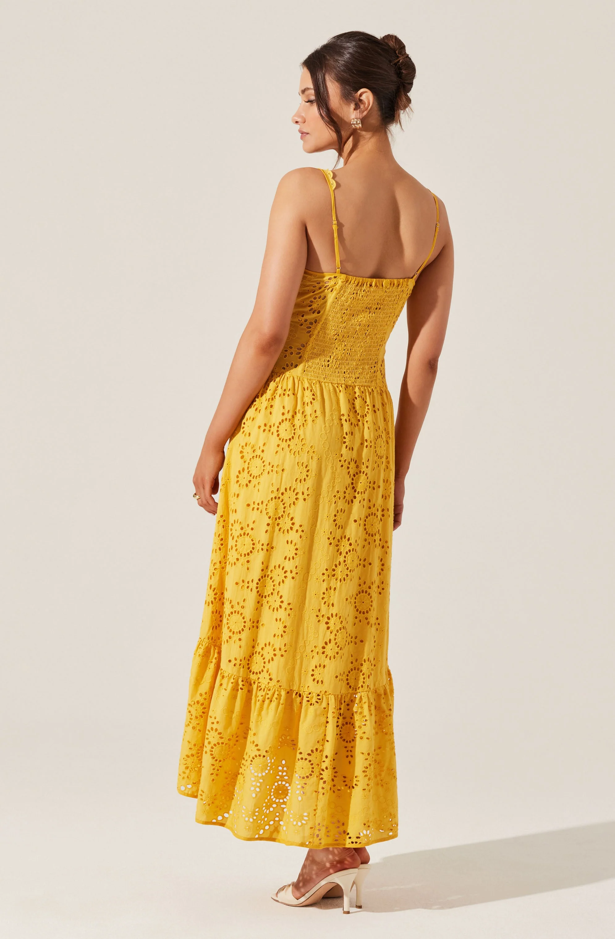 Yamila Eyelet Floral Midi Dress