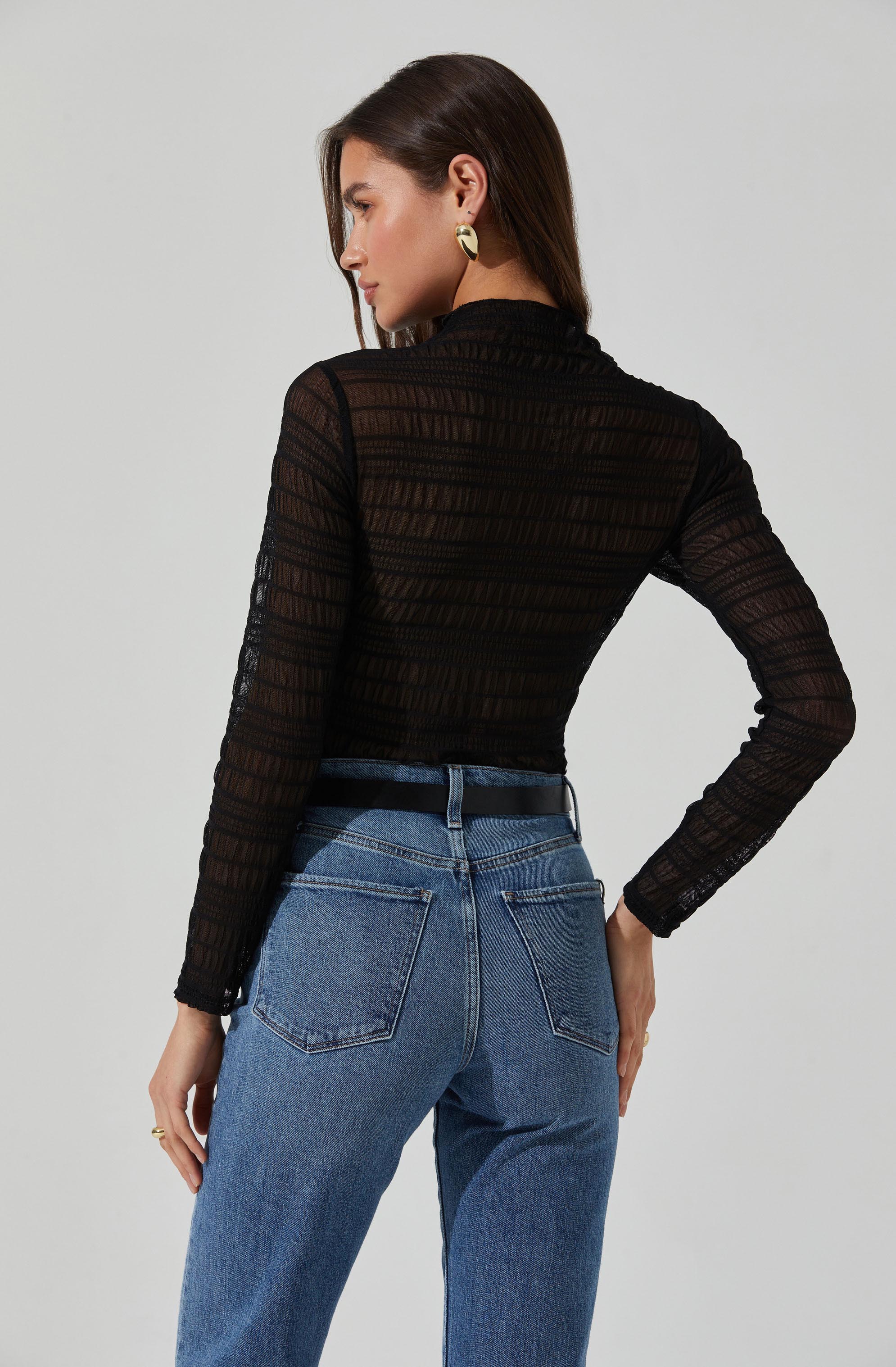 Owena Sheer 3D Ruffle Top