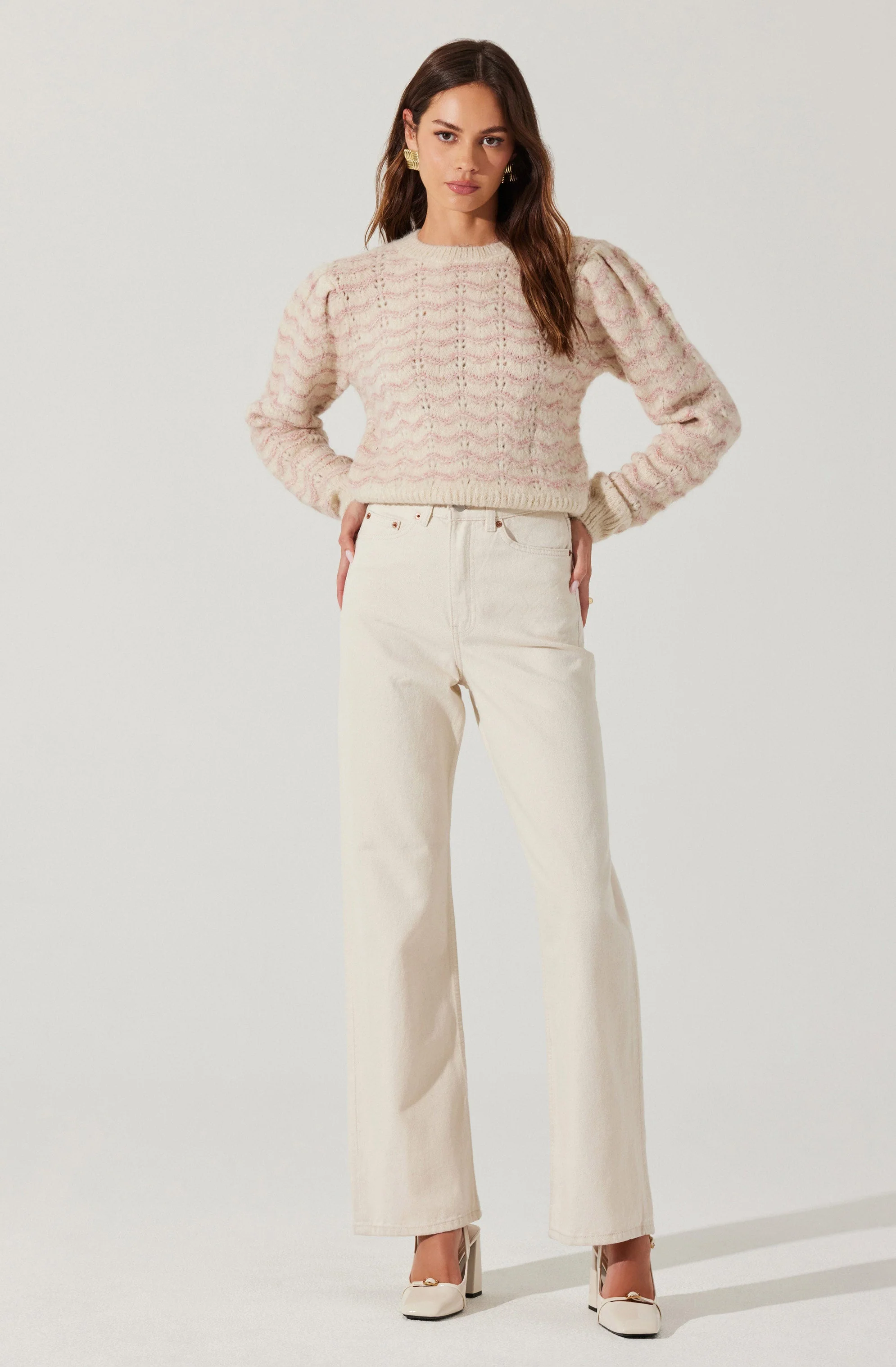 Jaylani Striped Pointelle Sweater