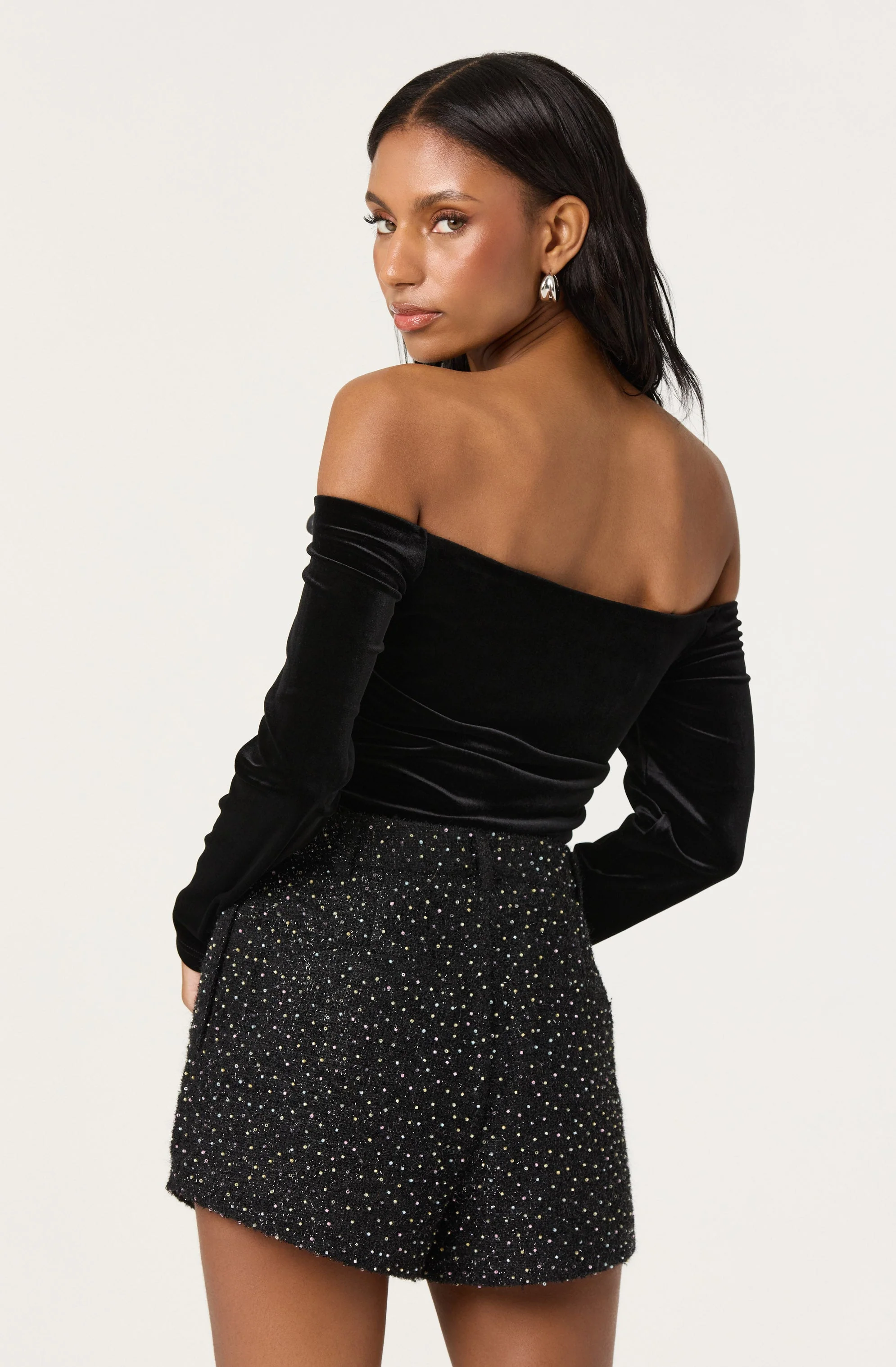 Salem Velvet Off Shoulder Top