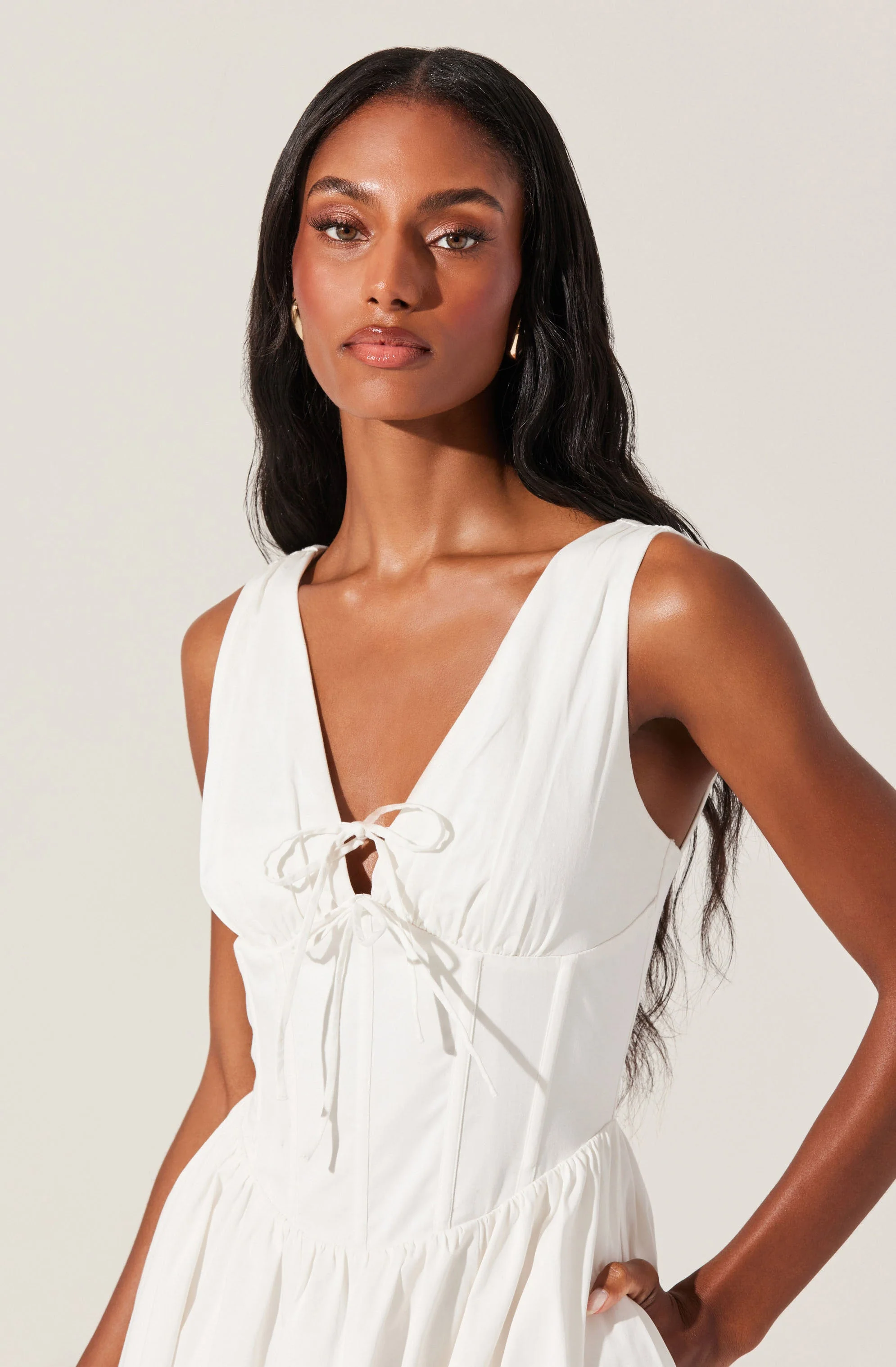 Maili Corset Poplin Midi Dress