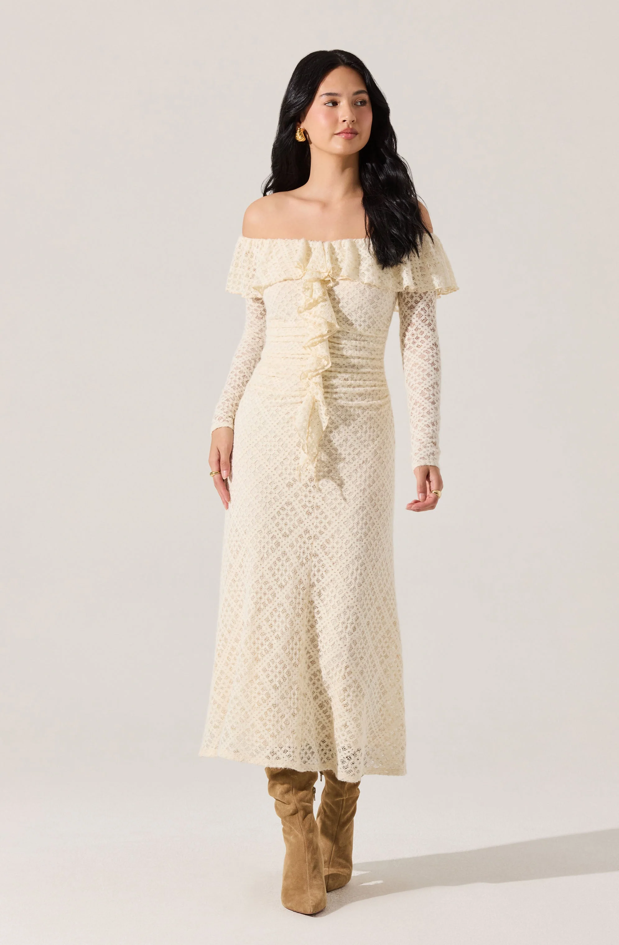 Dorian Ruffle Off Shoulder Dress