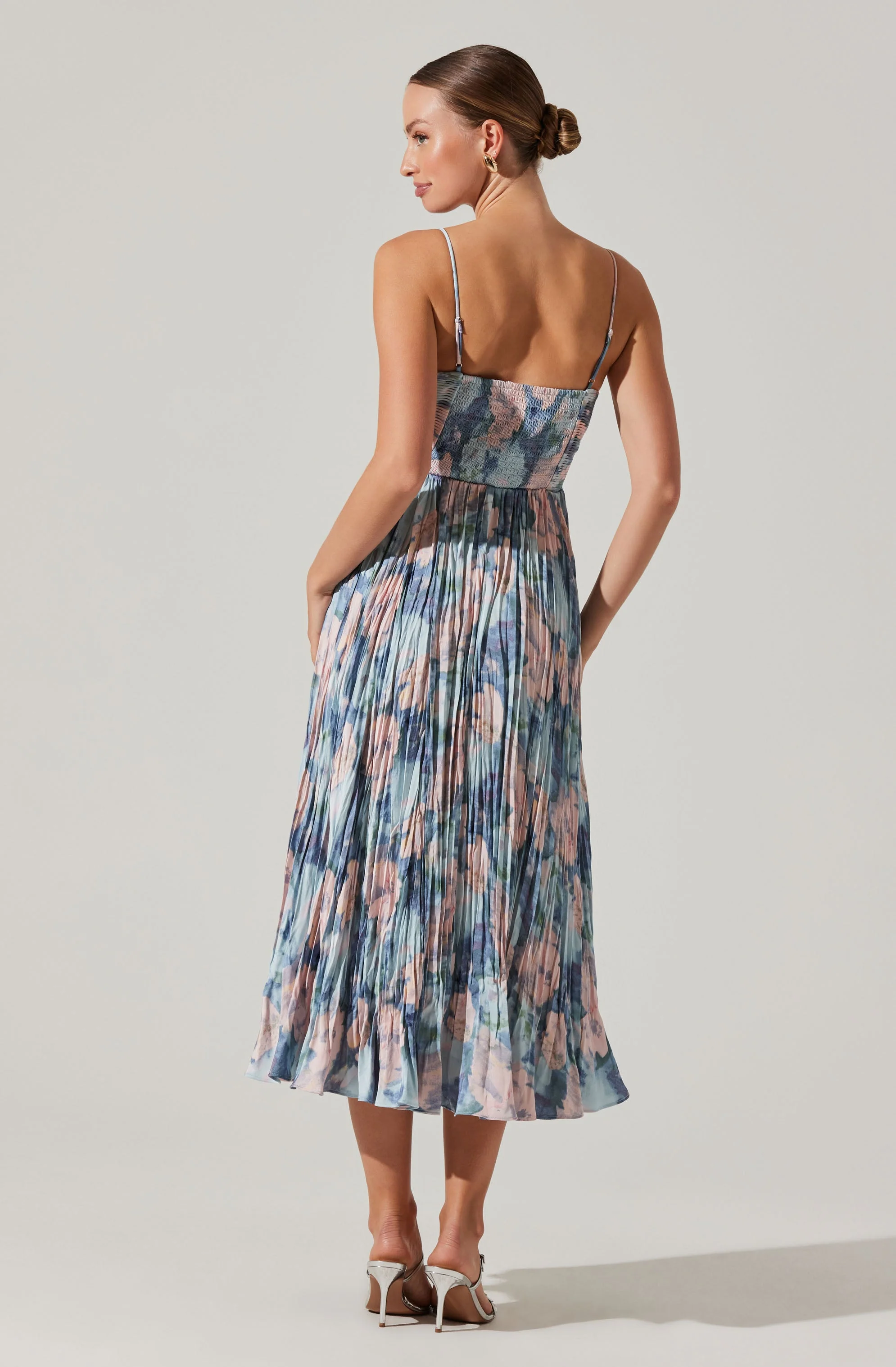 Maeve Printed Pleated Midi Dress