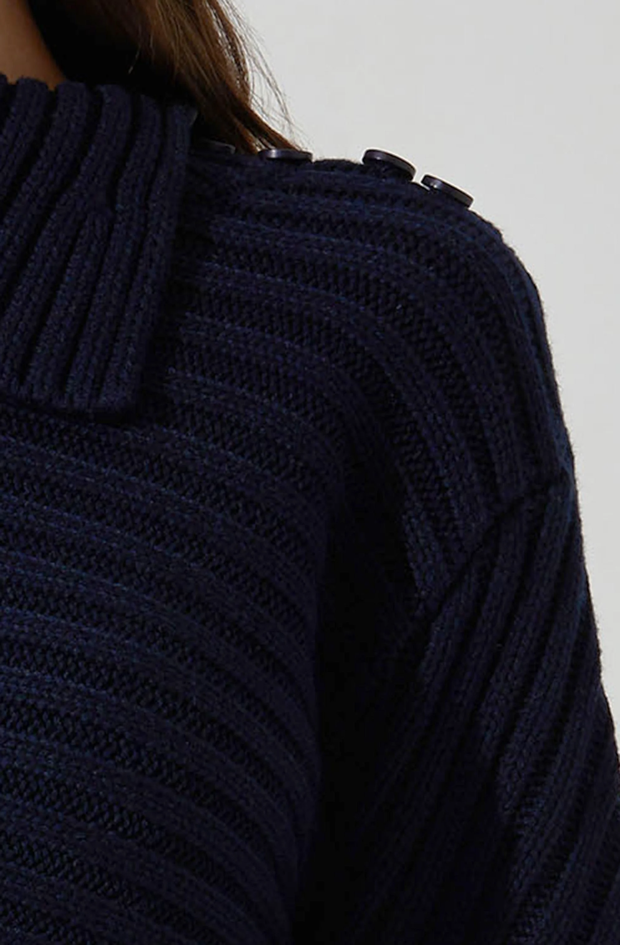 Melita Folded Collar Ribbed Sweater