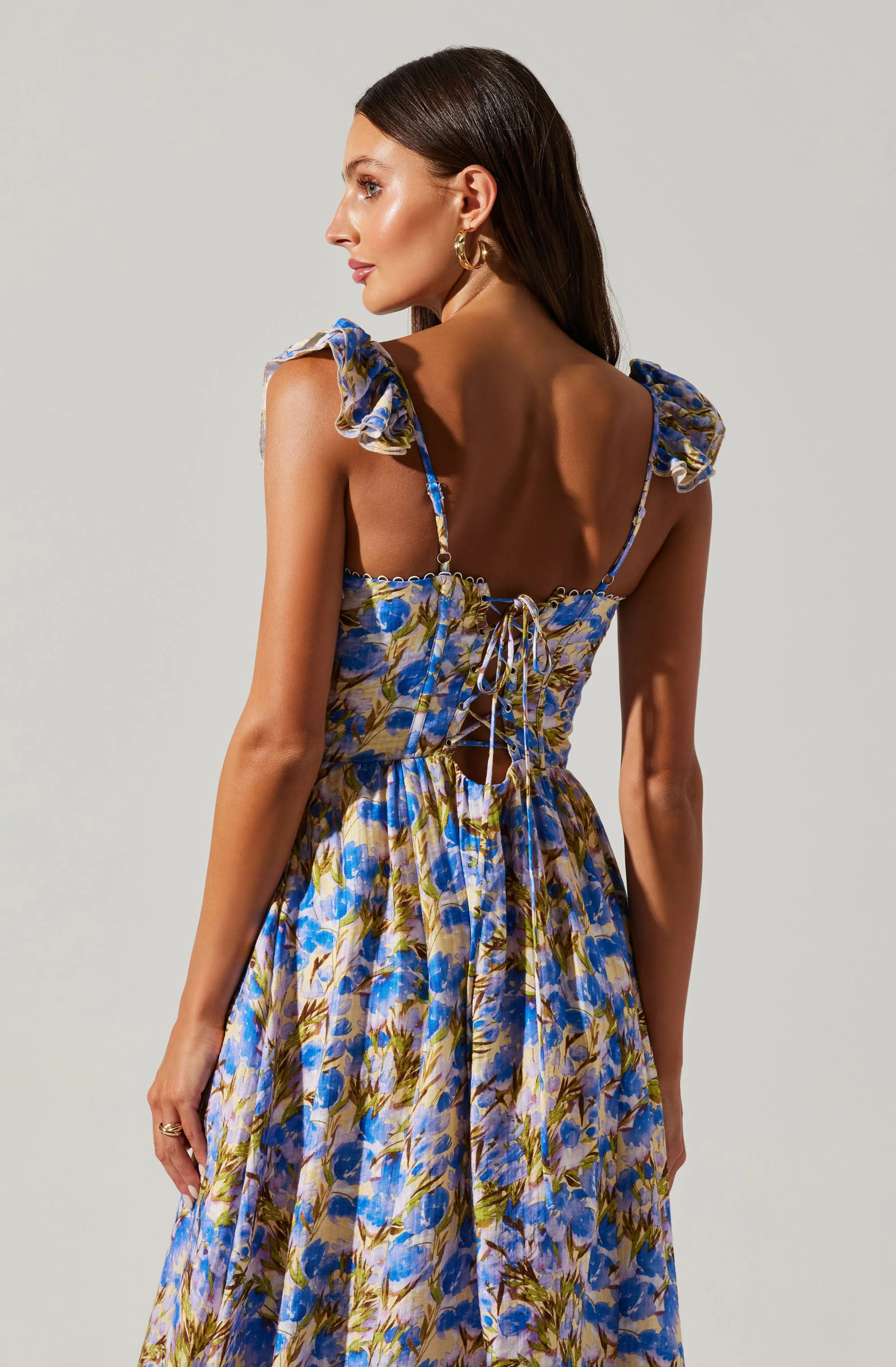 Wedelia Floral Bustier Midi Dress