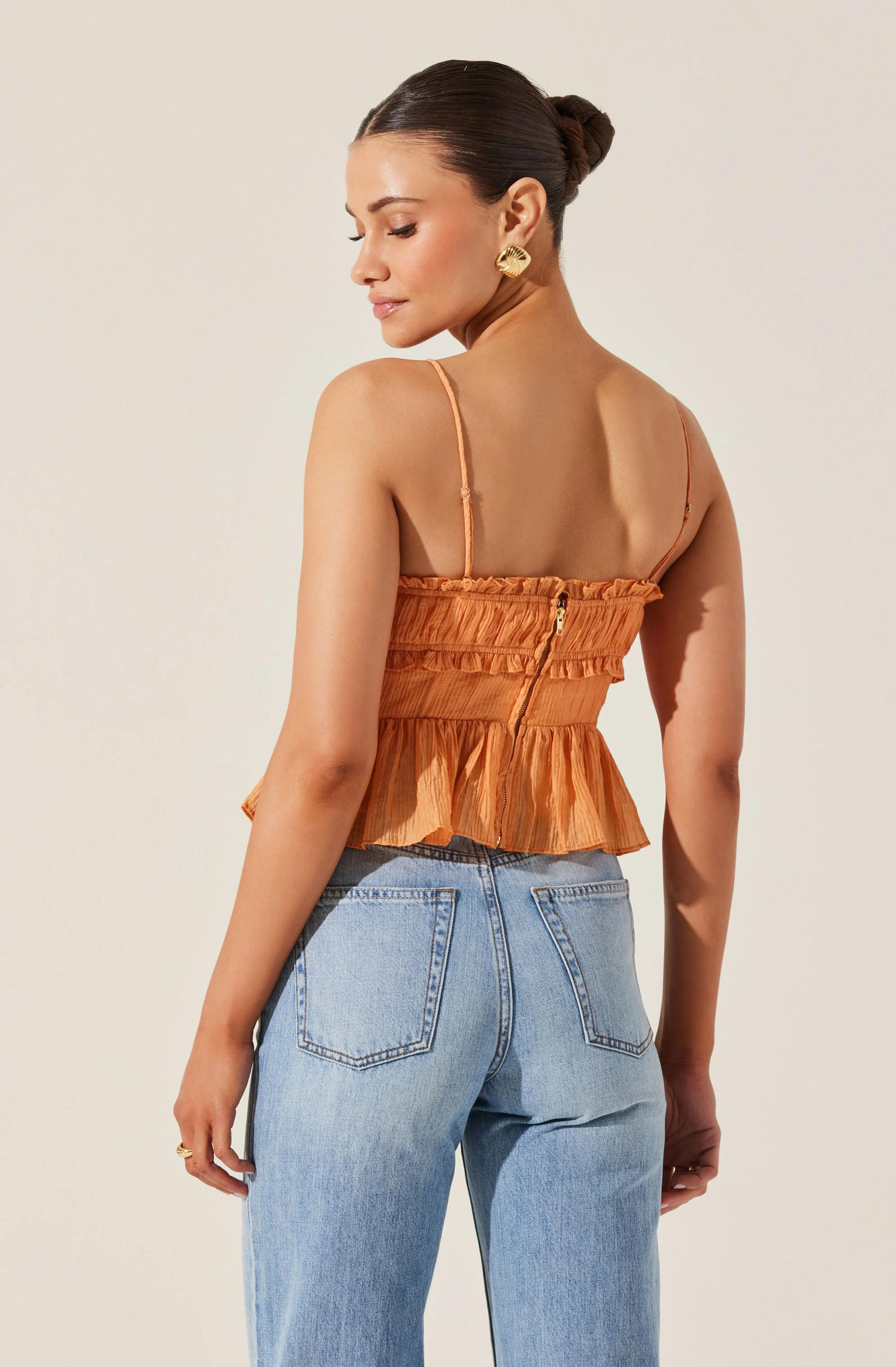 Sylvan Shirred Peplum Top