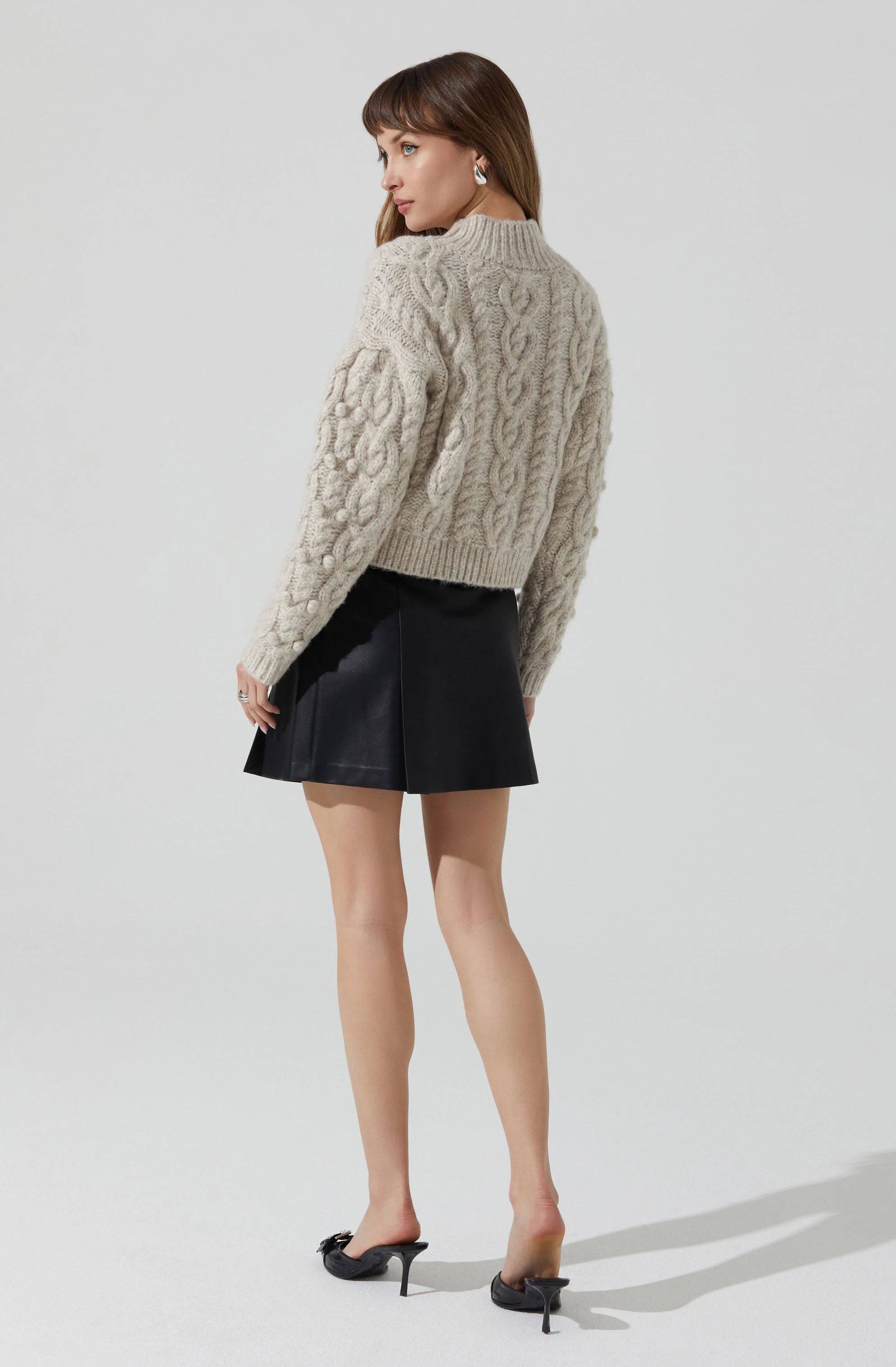 Mikita Faux Leather Pleated Skirt