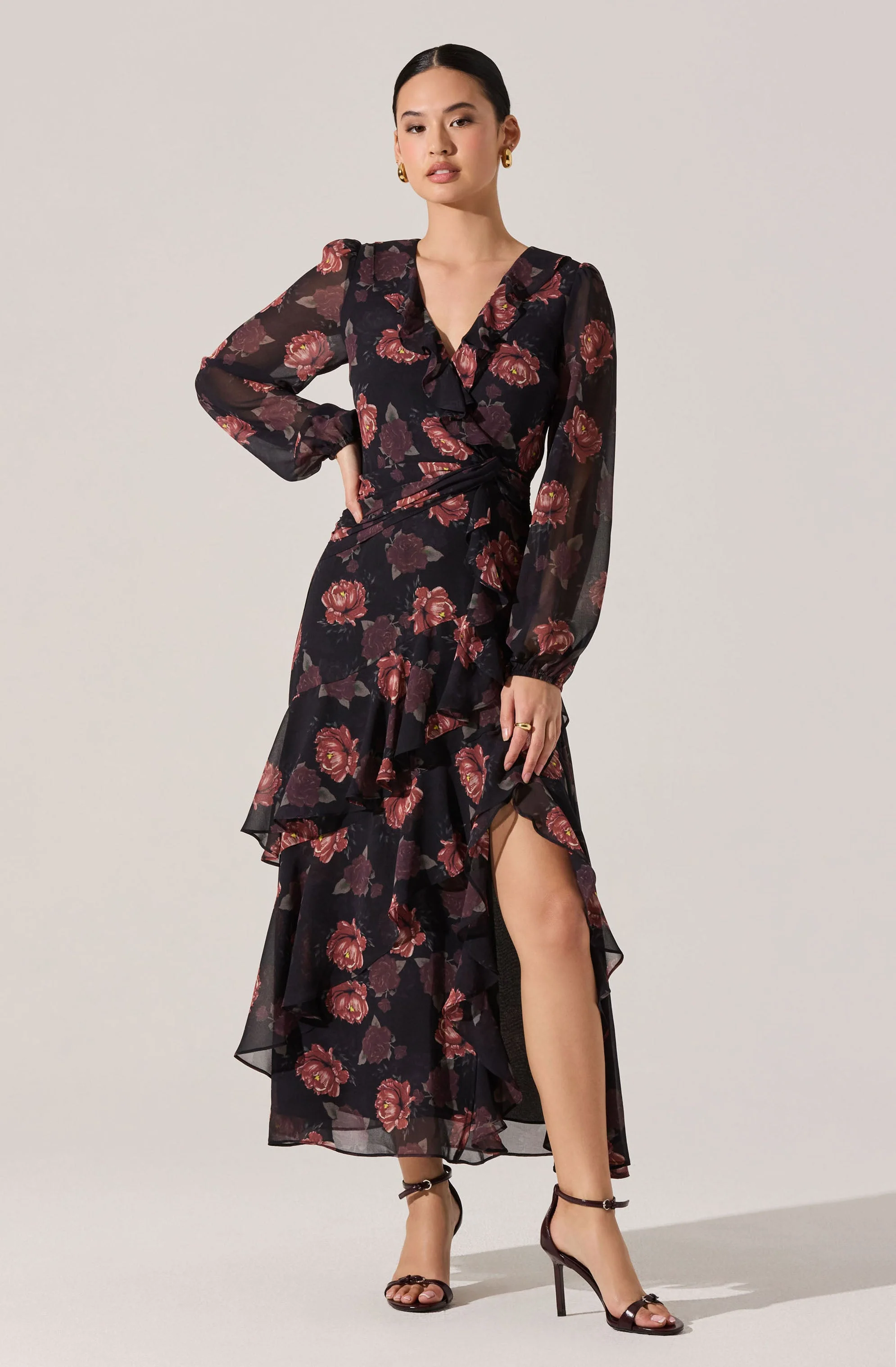 Corrina Floral Ruffle Maxi Dress