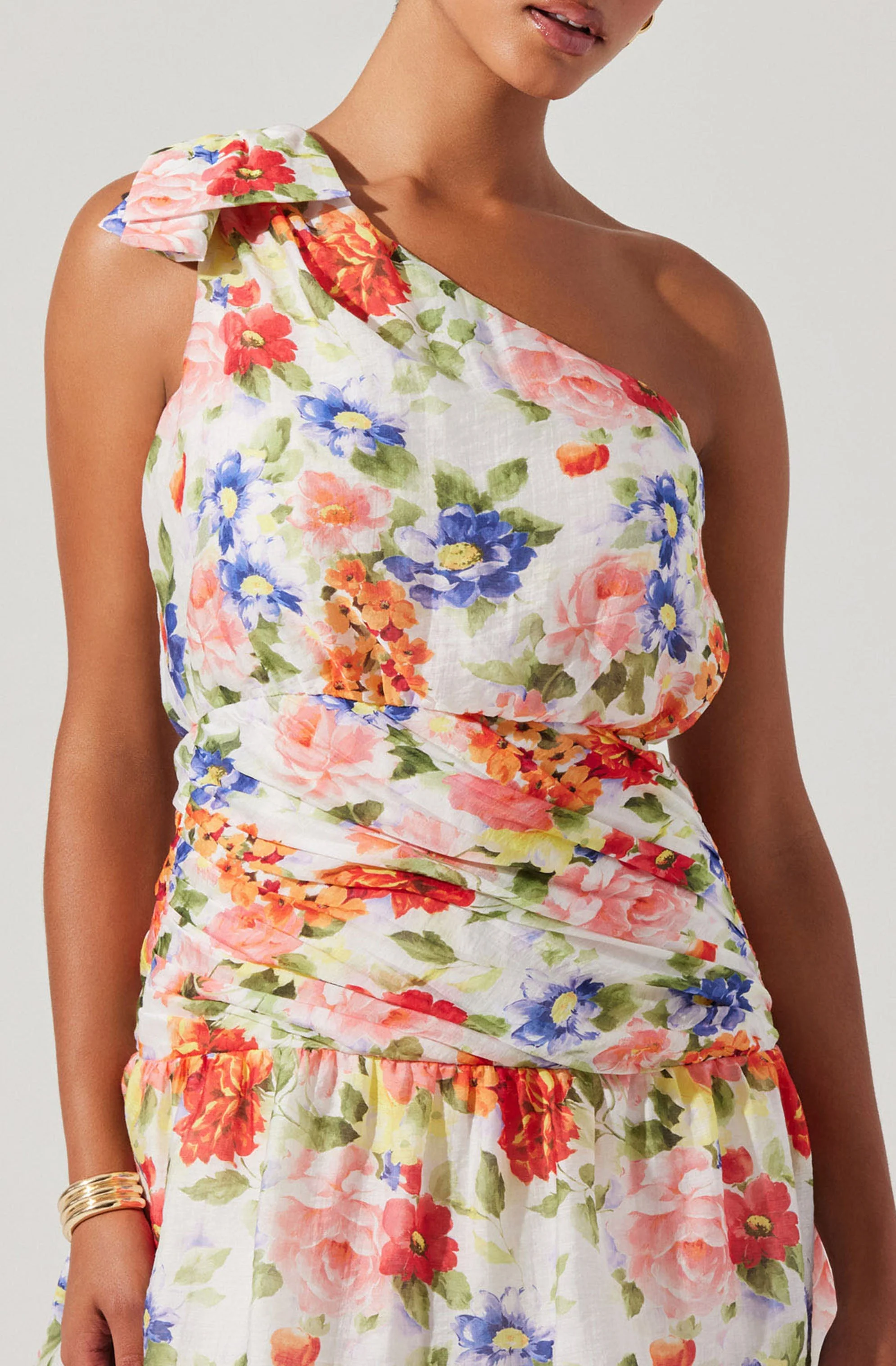 Natali One Shoulder Floral Maxi Dress