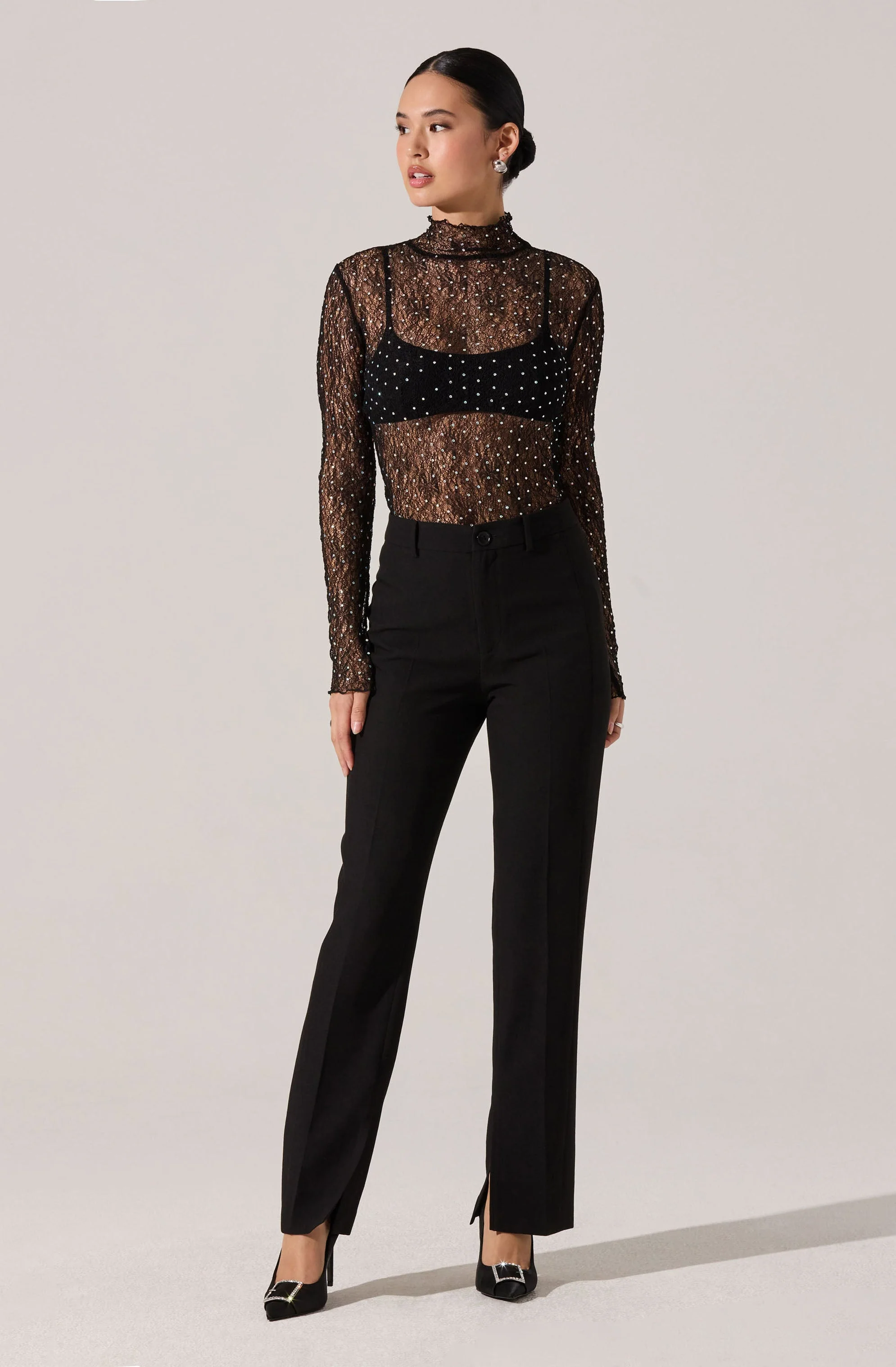 Kyra Rhinestone Lace Top