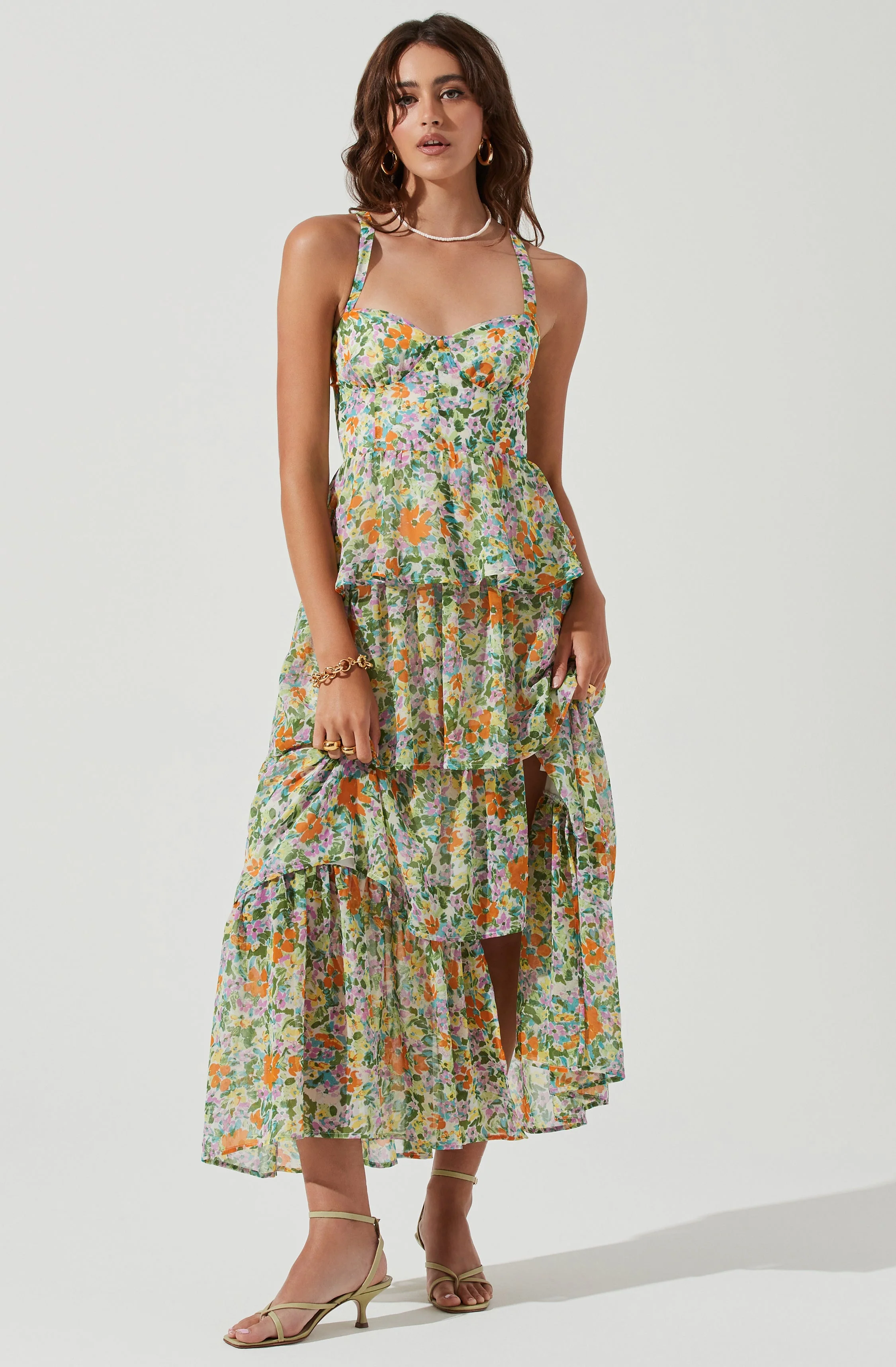 Midsummer Floral Tiered Maxi Dress