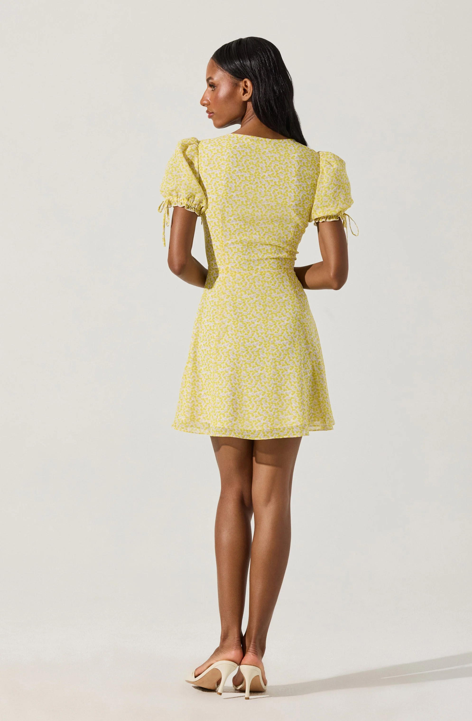 Floral Puff Sleeve Mini Dress