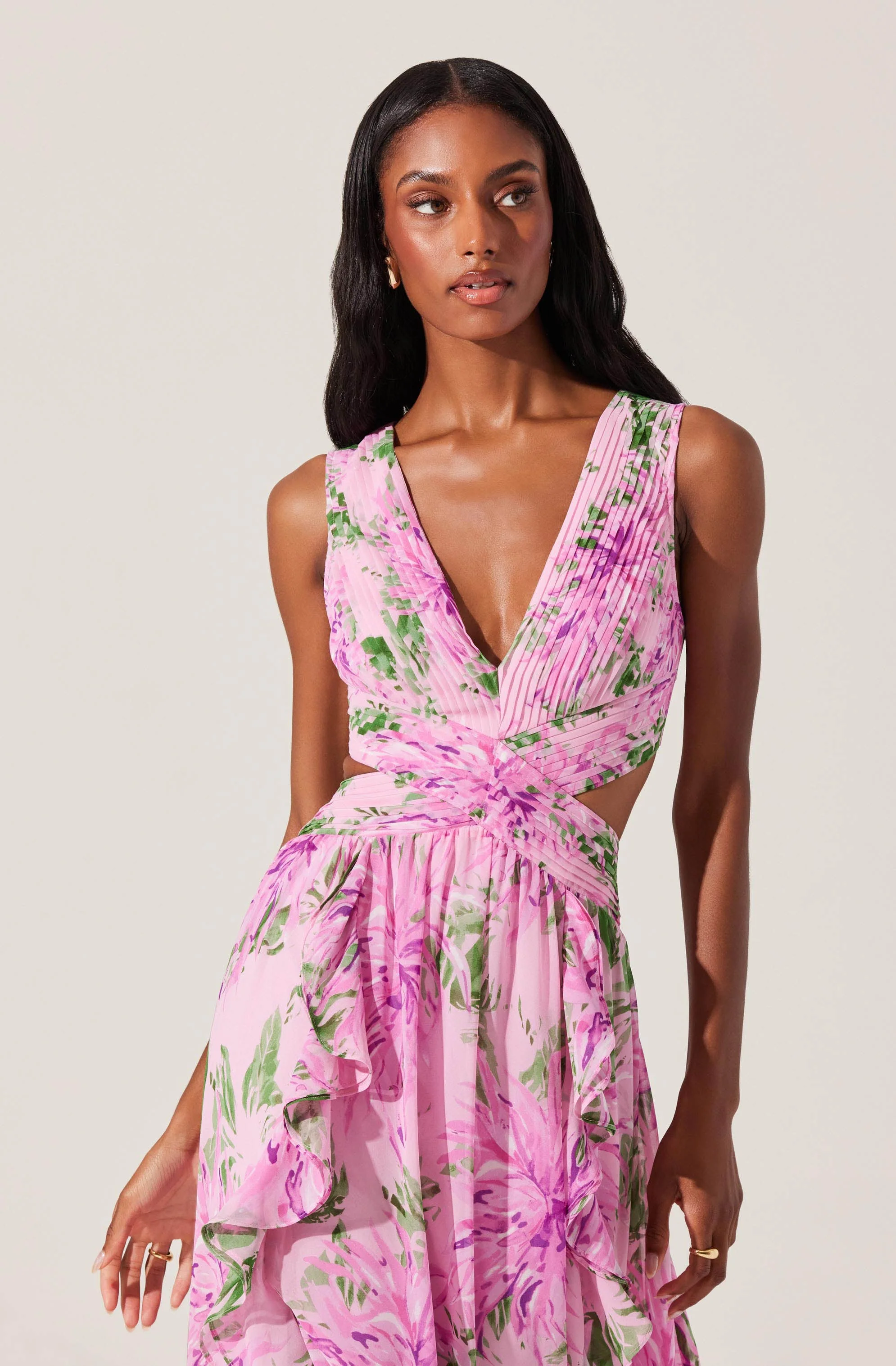 Noya Floral Cutout Maxi Dress