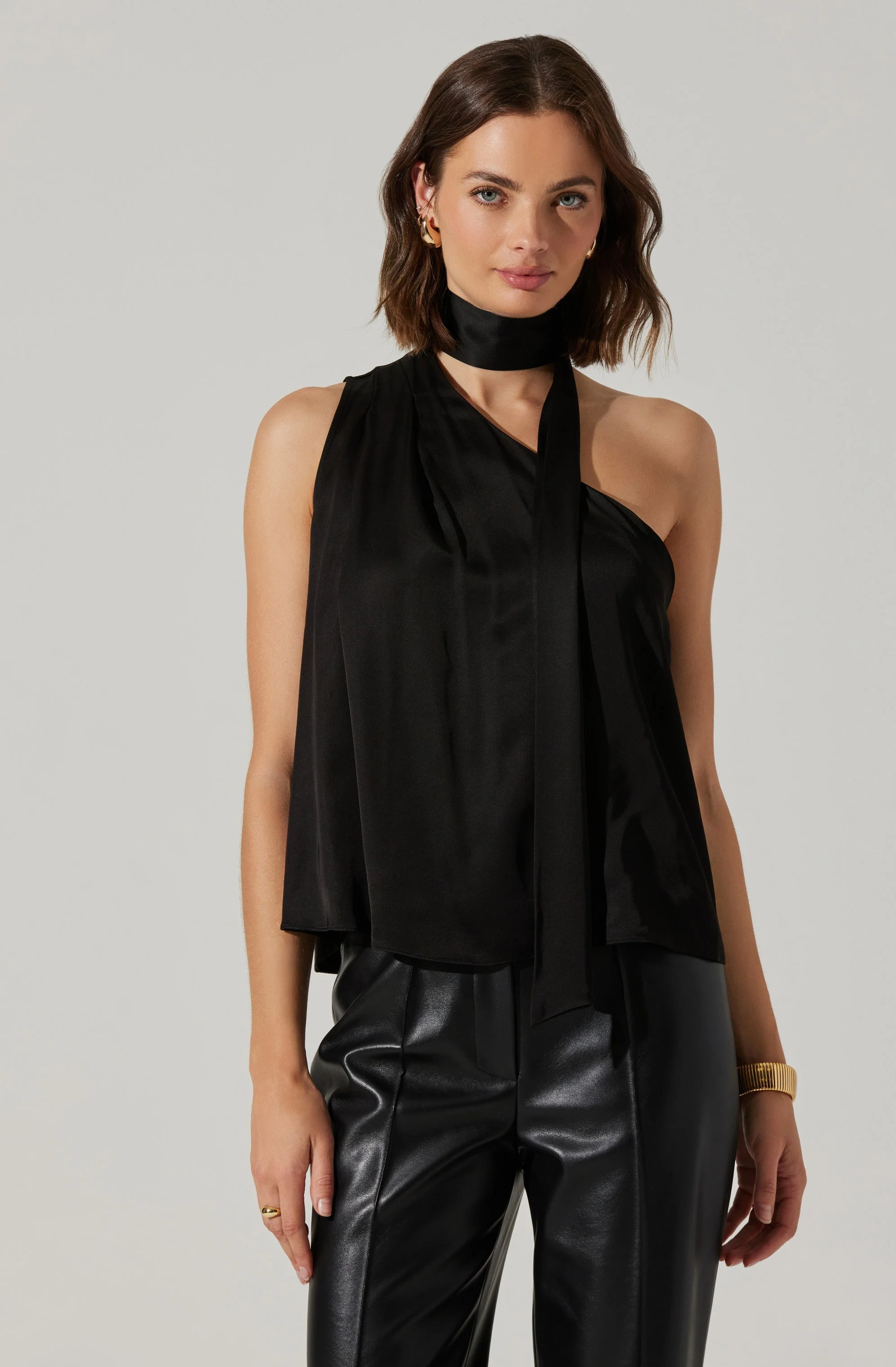 Partia Scarf Detail Asymmetric Top
