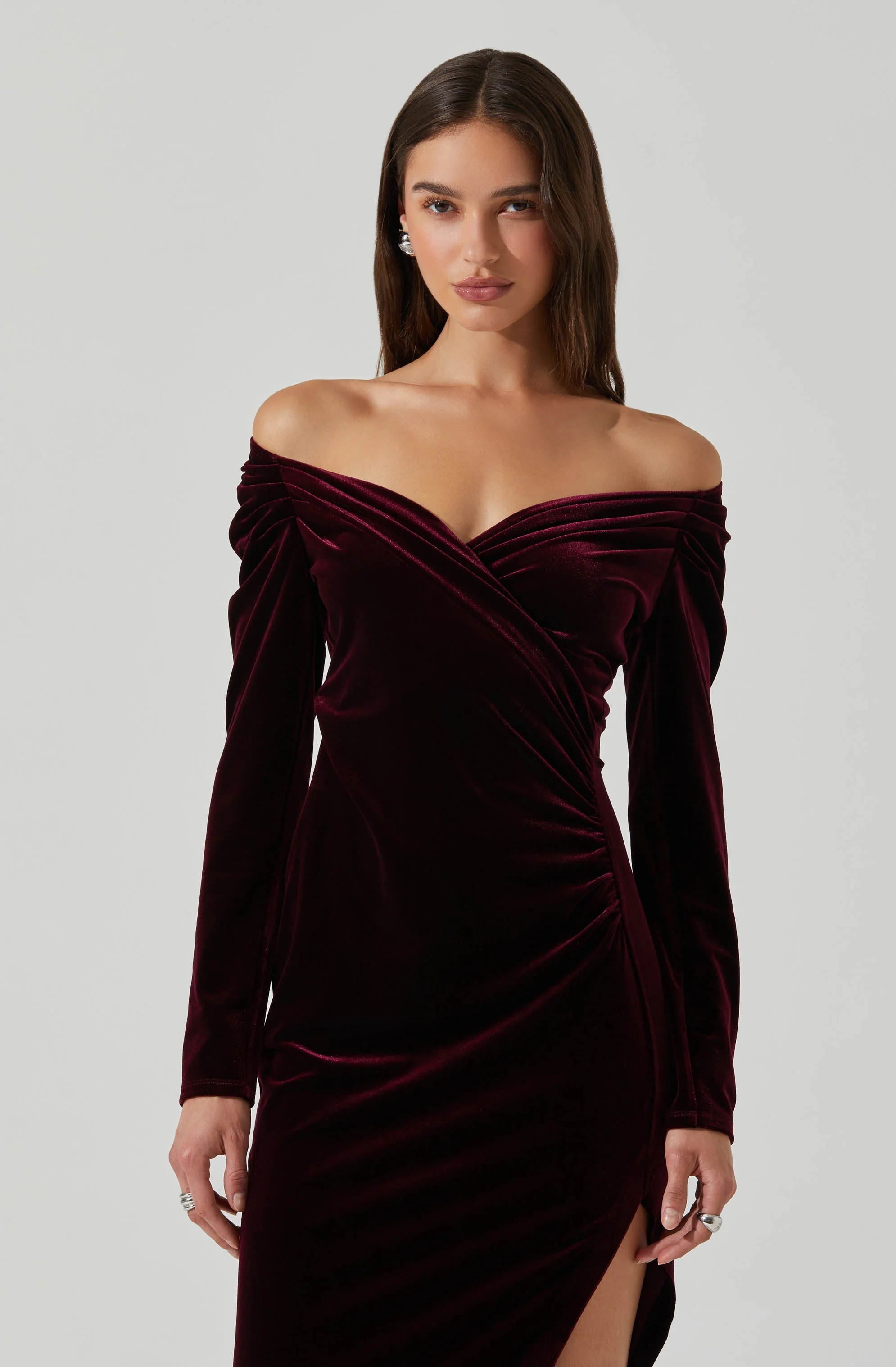 Sirica Velvet Off Shoulder Dress