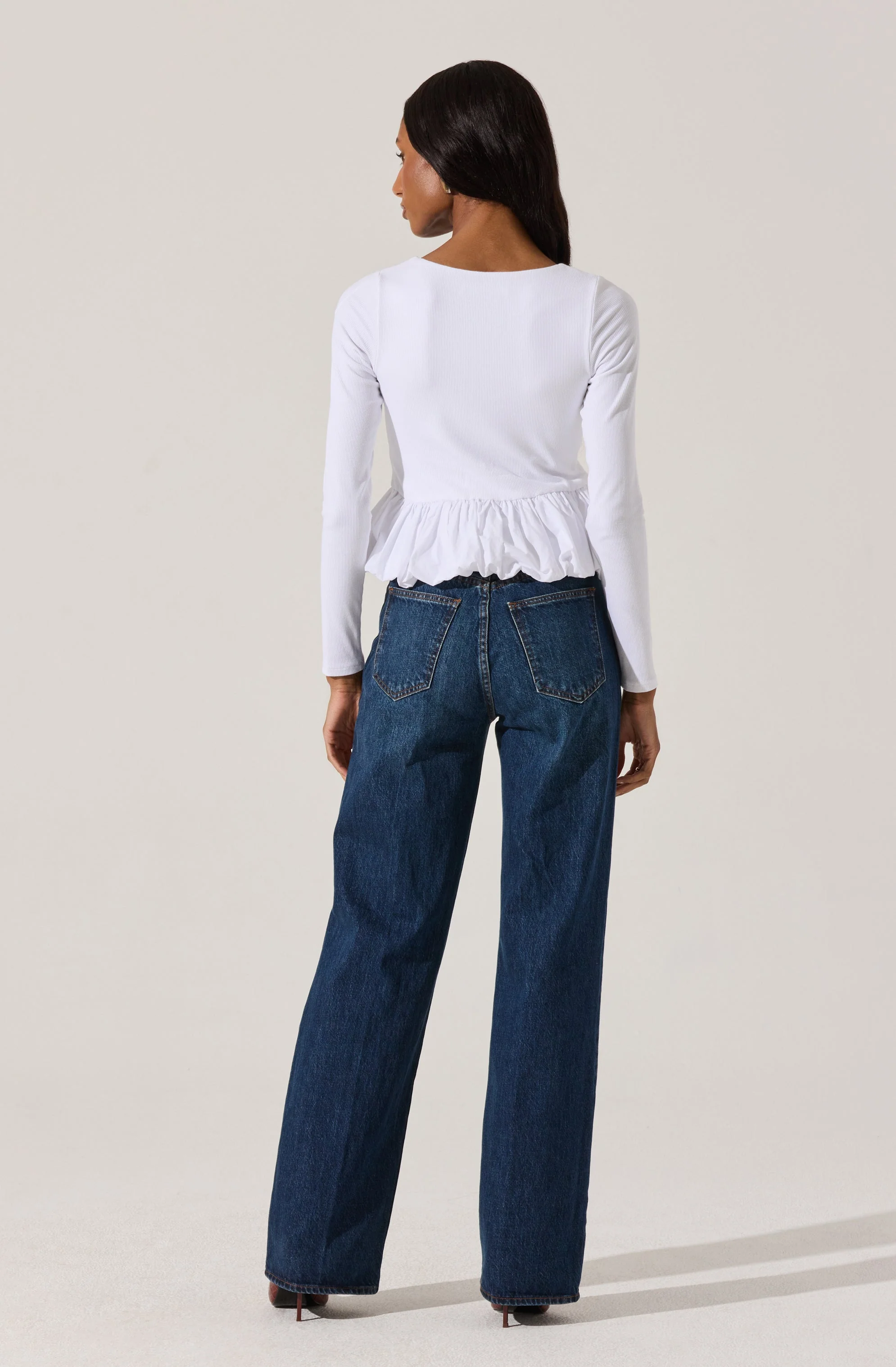 Bubble Hem Peplum Top