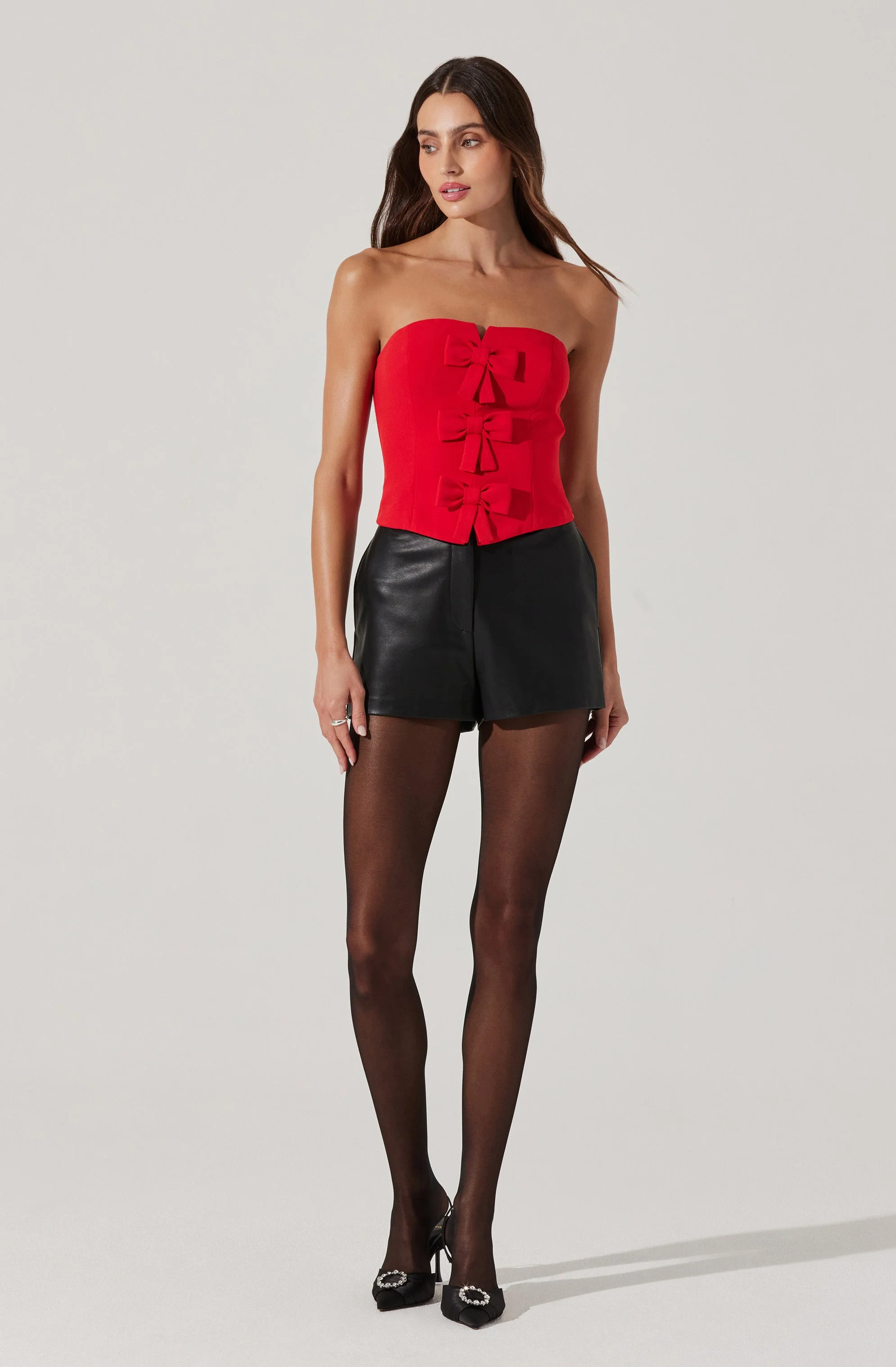 Strapless Bow Bustier Top