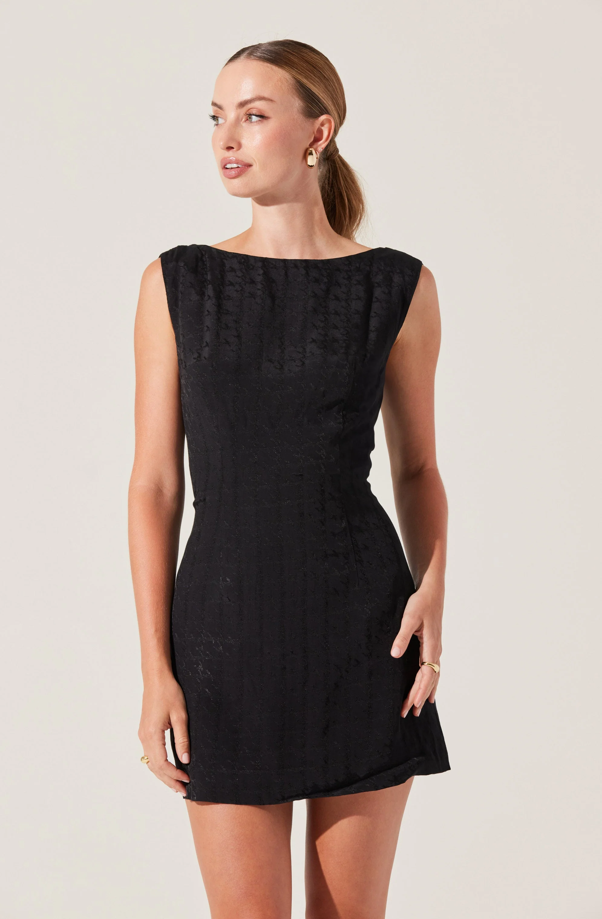 Open Cowl Back Mini Dress