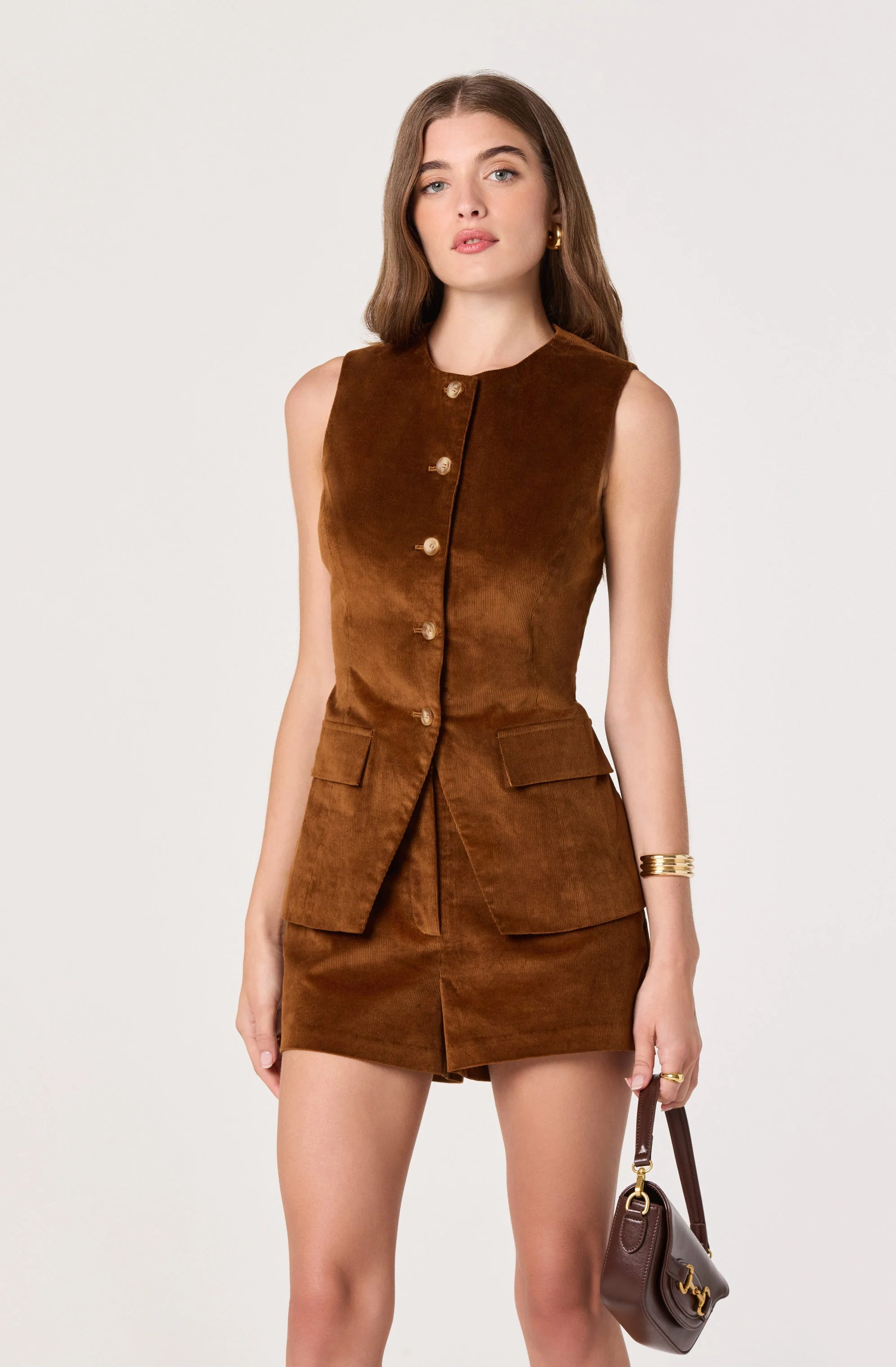 High-Rise Corduroy Shorts