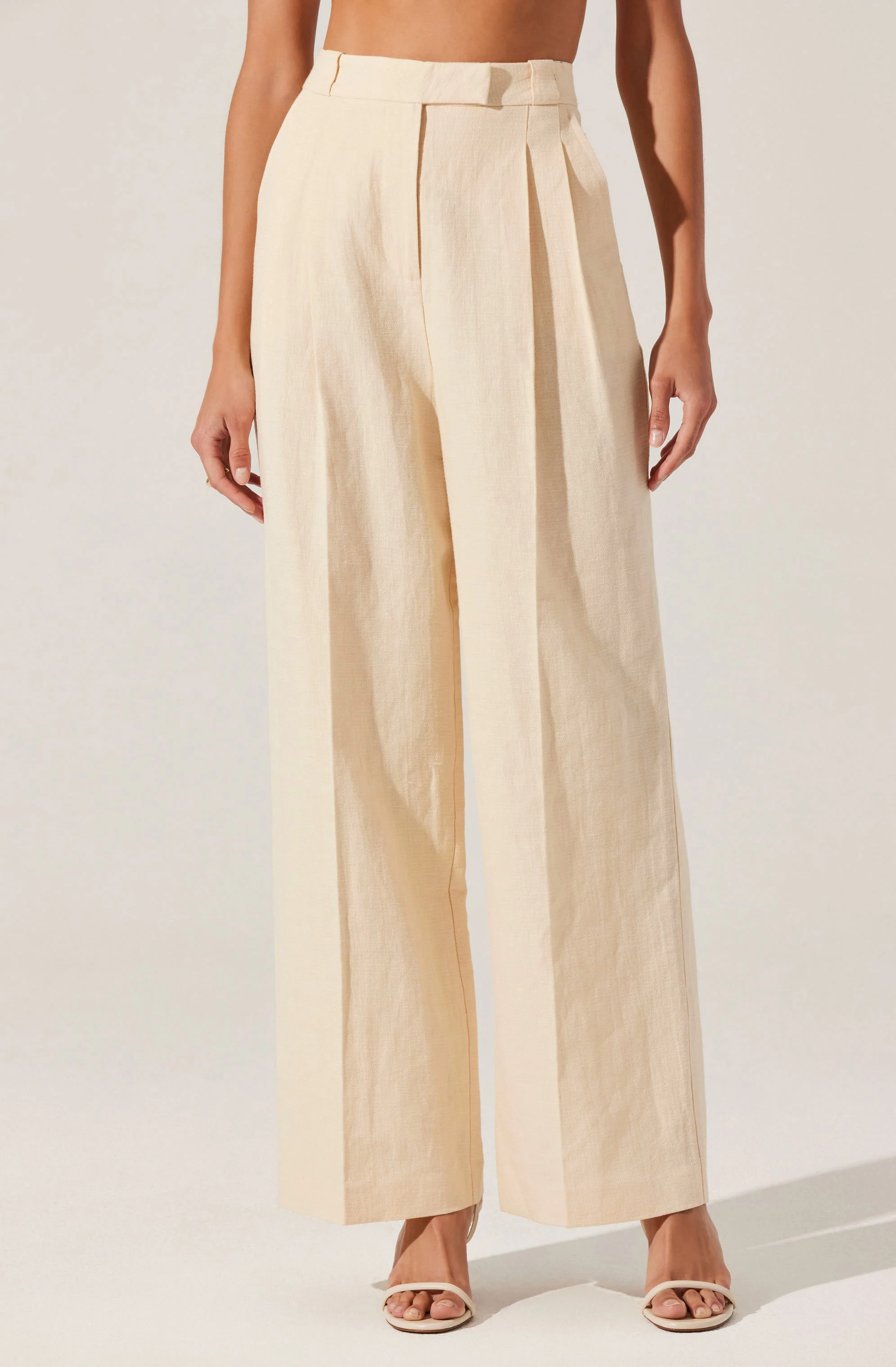 Bryony Linen Blend Pleated Pants