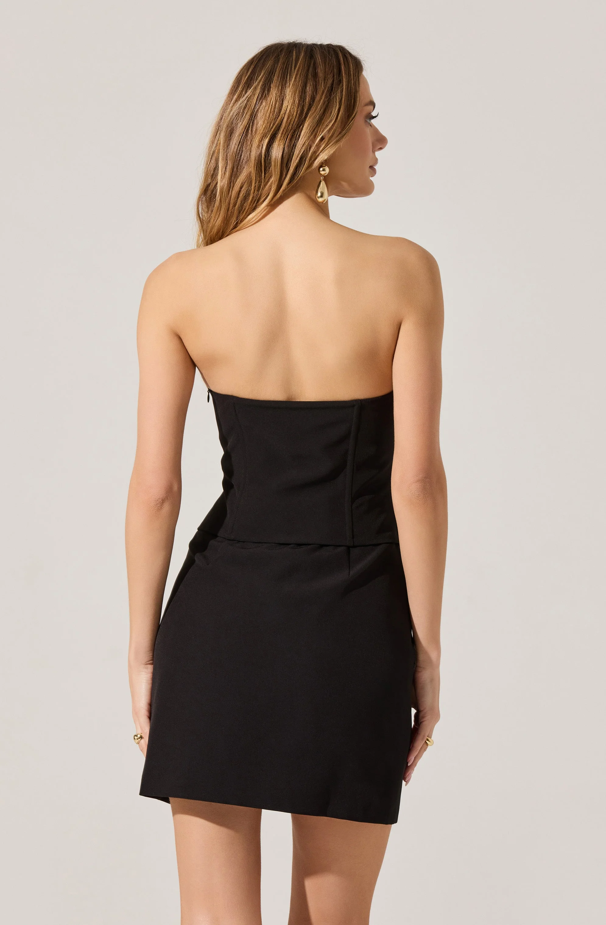 Strapless Layered Bow Mini Dress