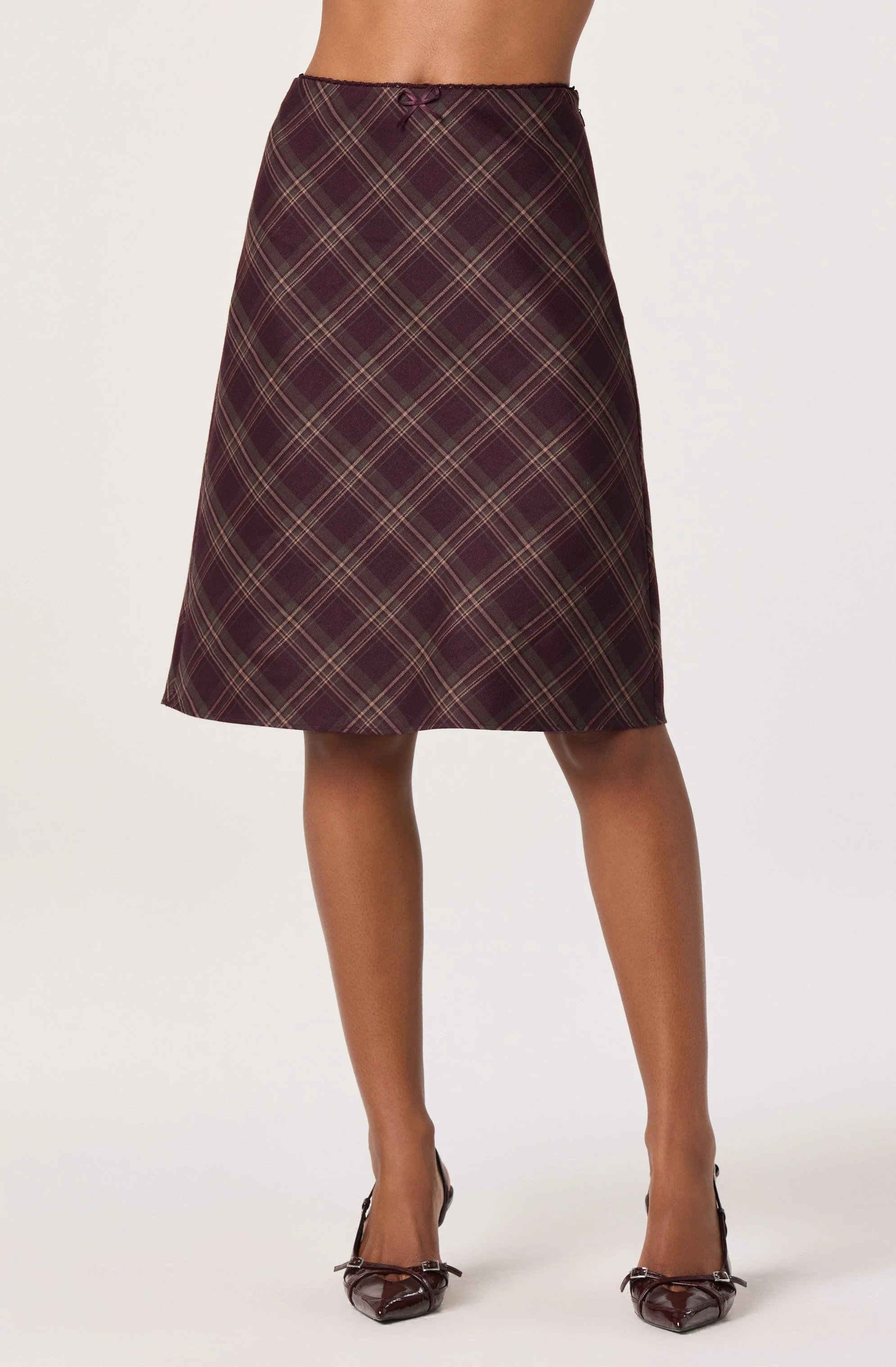 Plaid A-line Slip Skirt