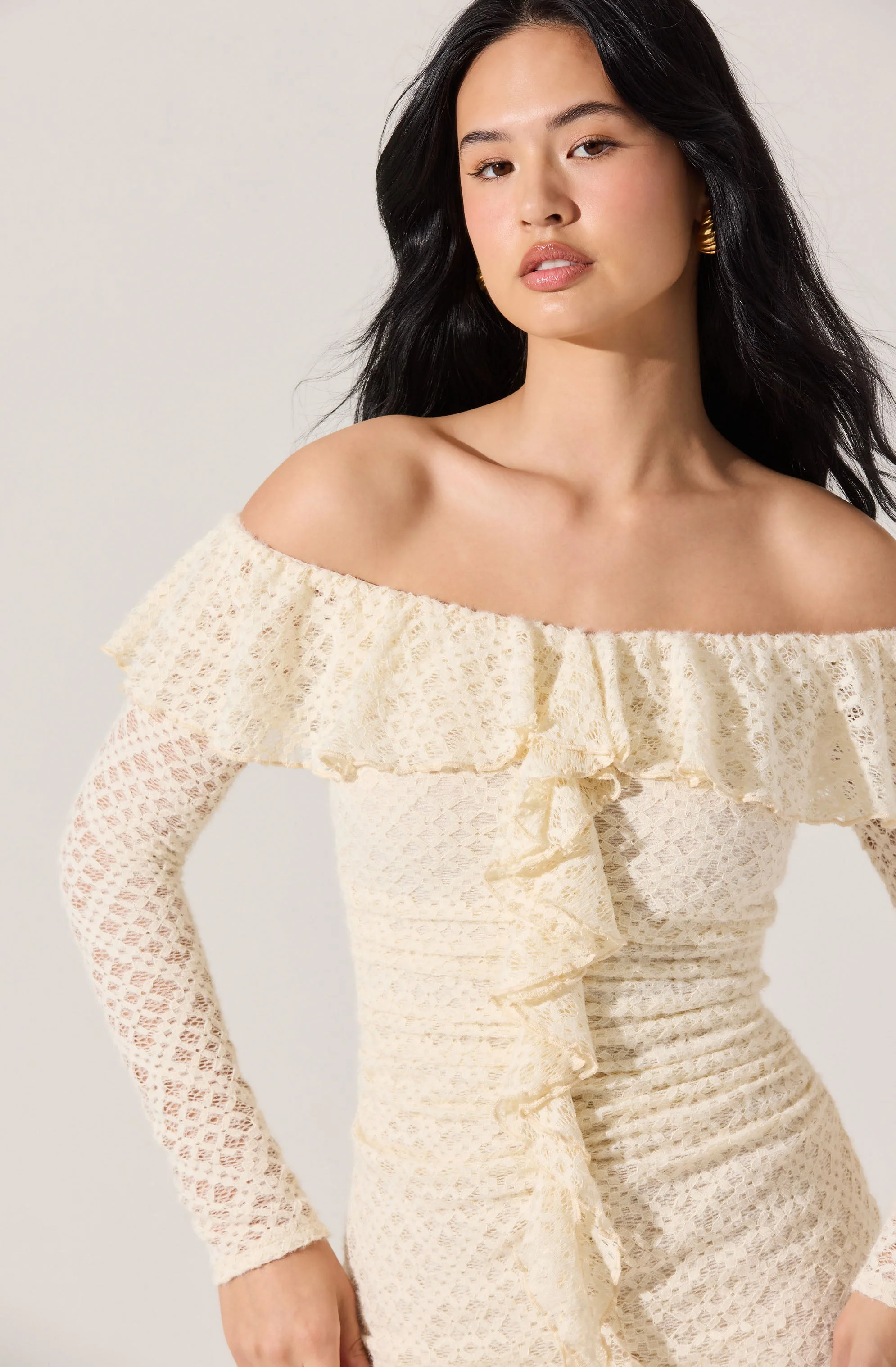 Dorian Ruffle Off Shoulder Dress