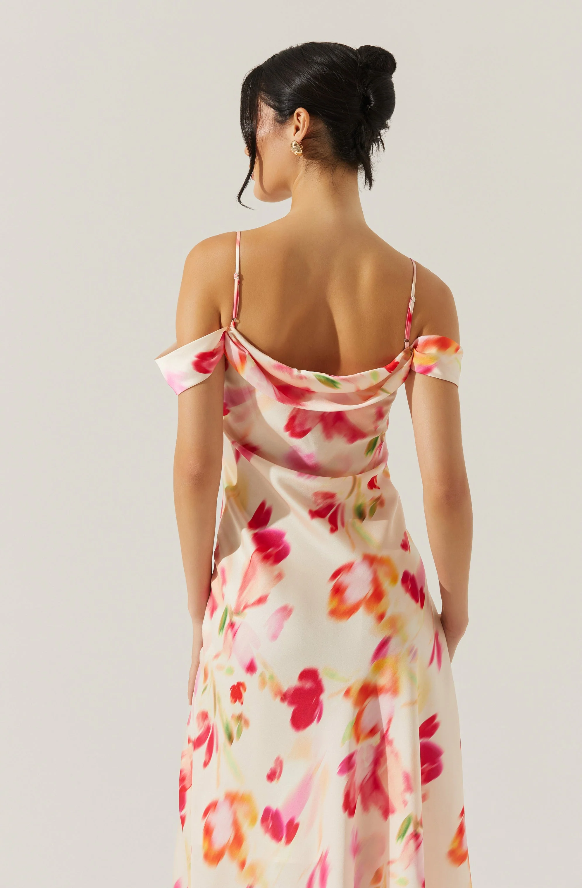 Kitura Cold Shoulder Floral Maxi Dress