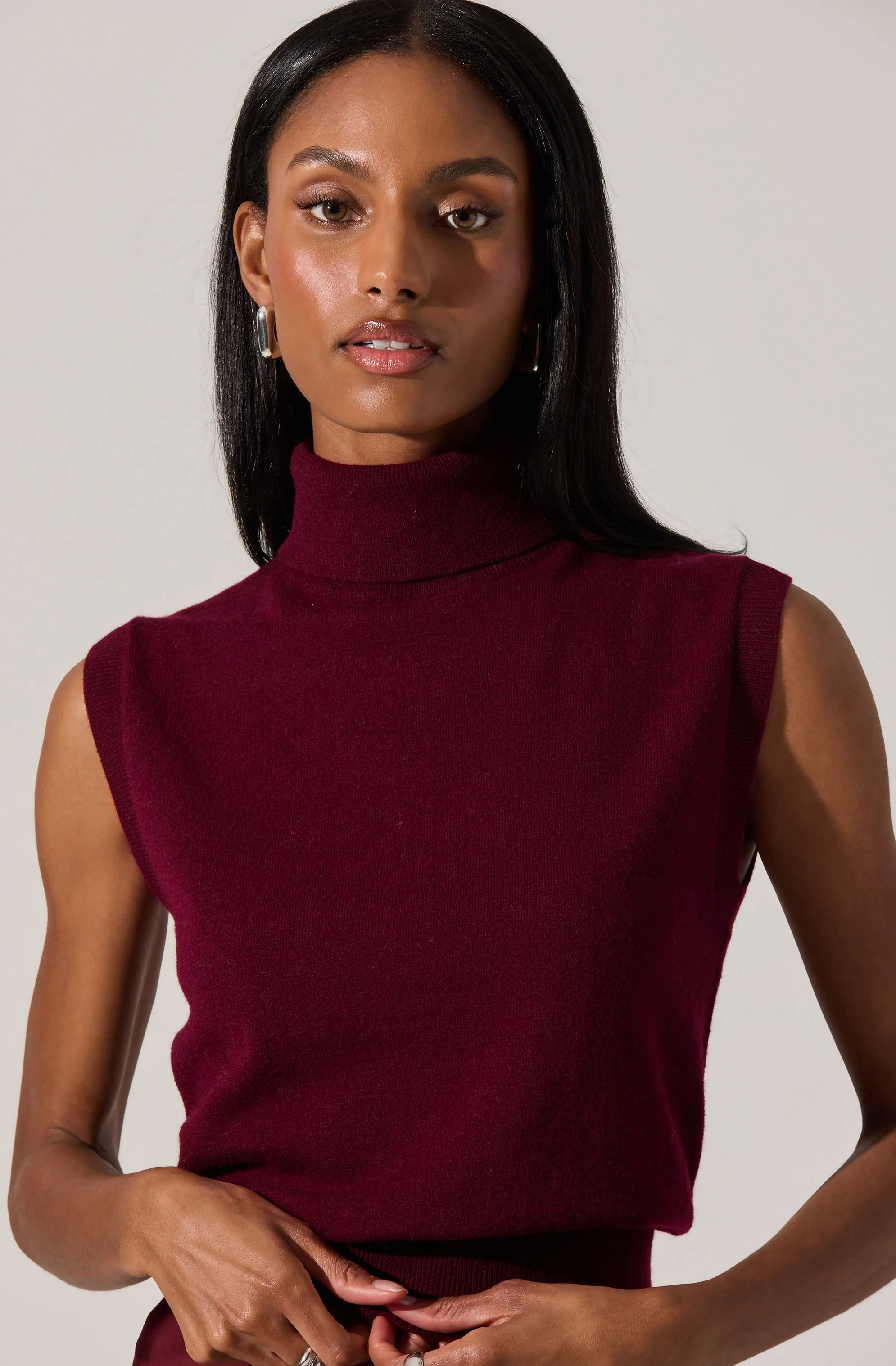 Avah Sleeveless Turtleneck Sweater