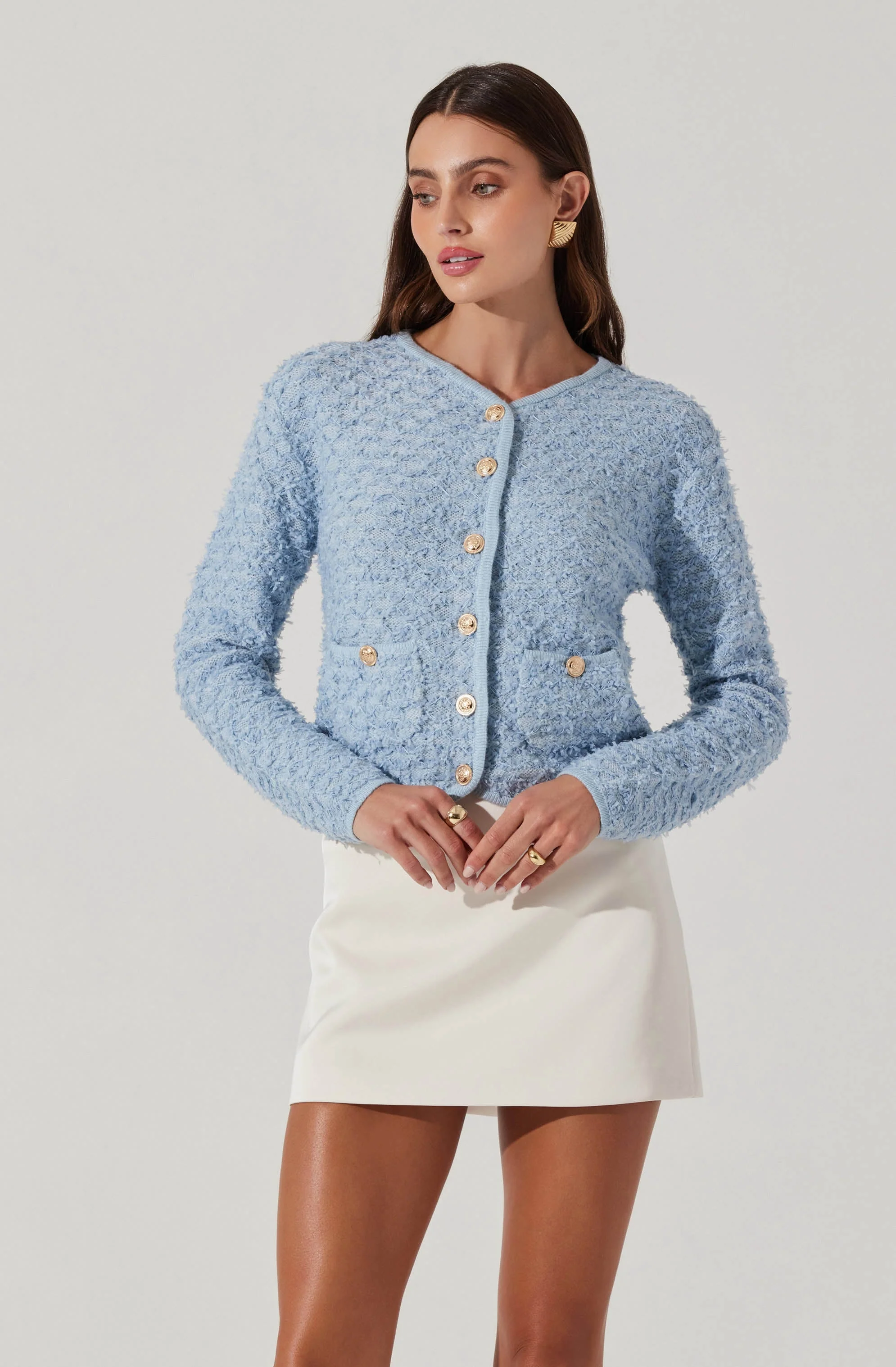 Textured Patch Pocket Cardigan