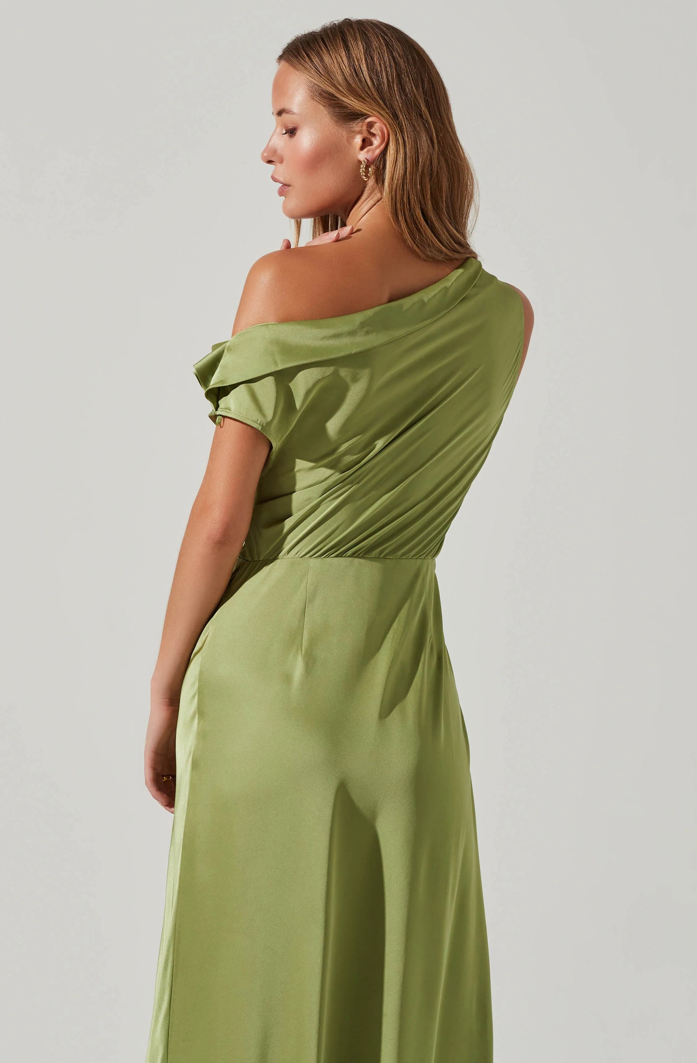 Monroe Satin Off Shoulder Maxi Dress
