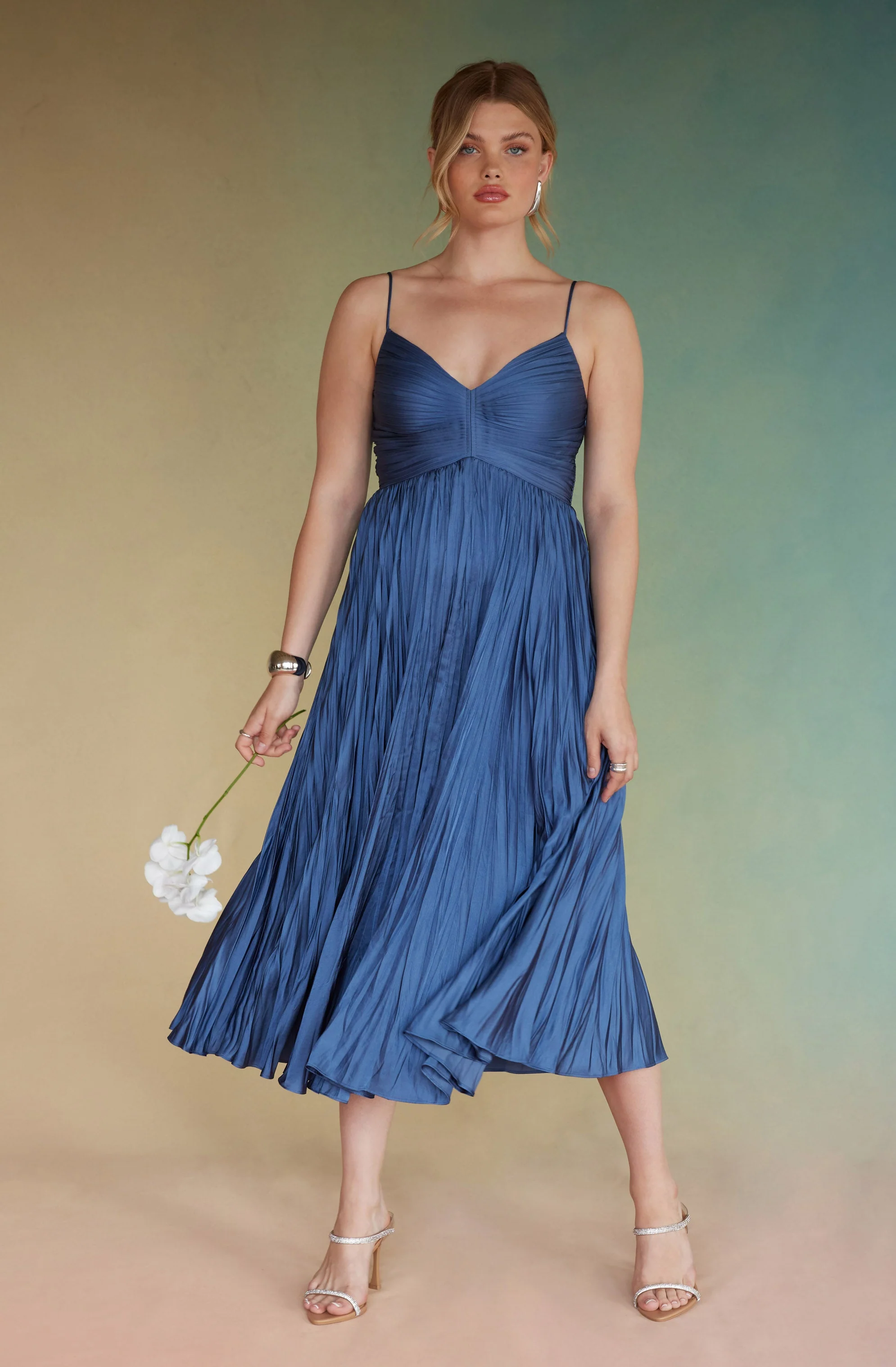 Maeve Pleated Midi Dress