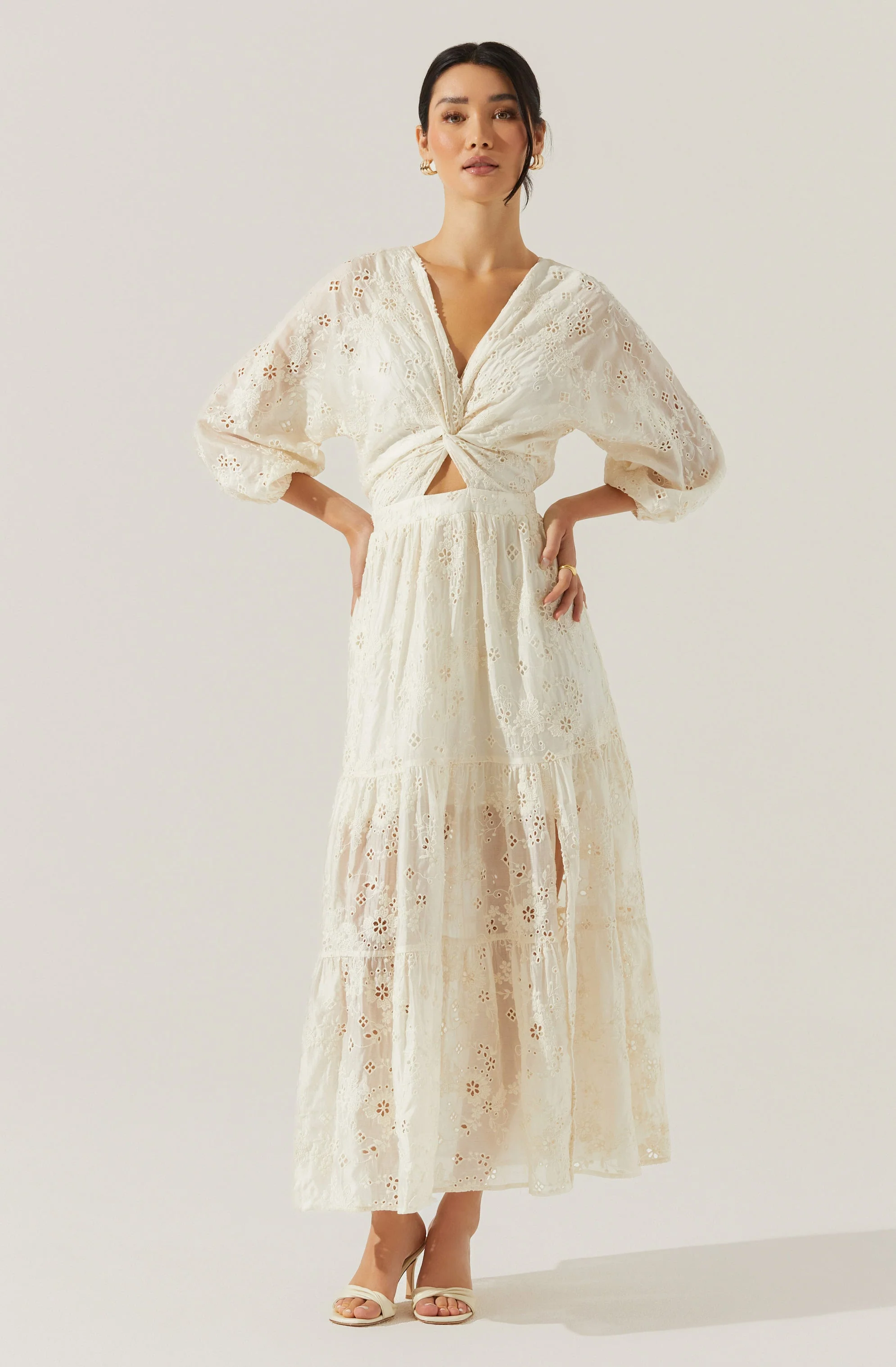 Jesalyn Floral Eyelet Maxi Dress