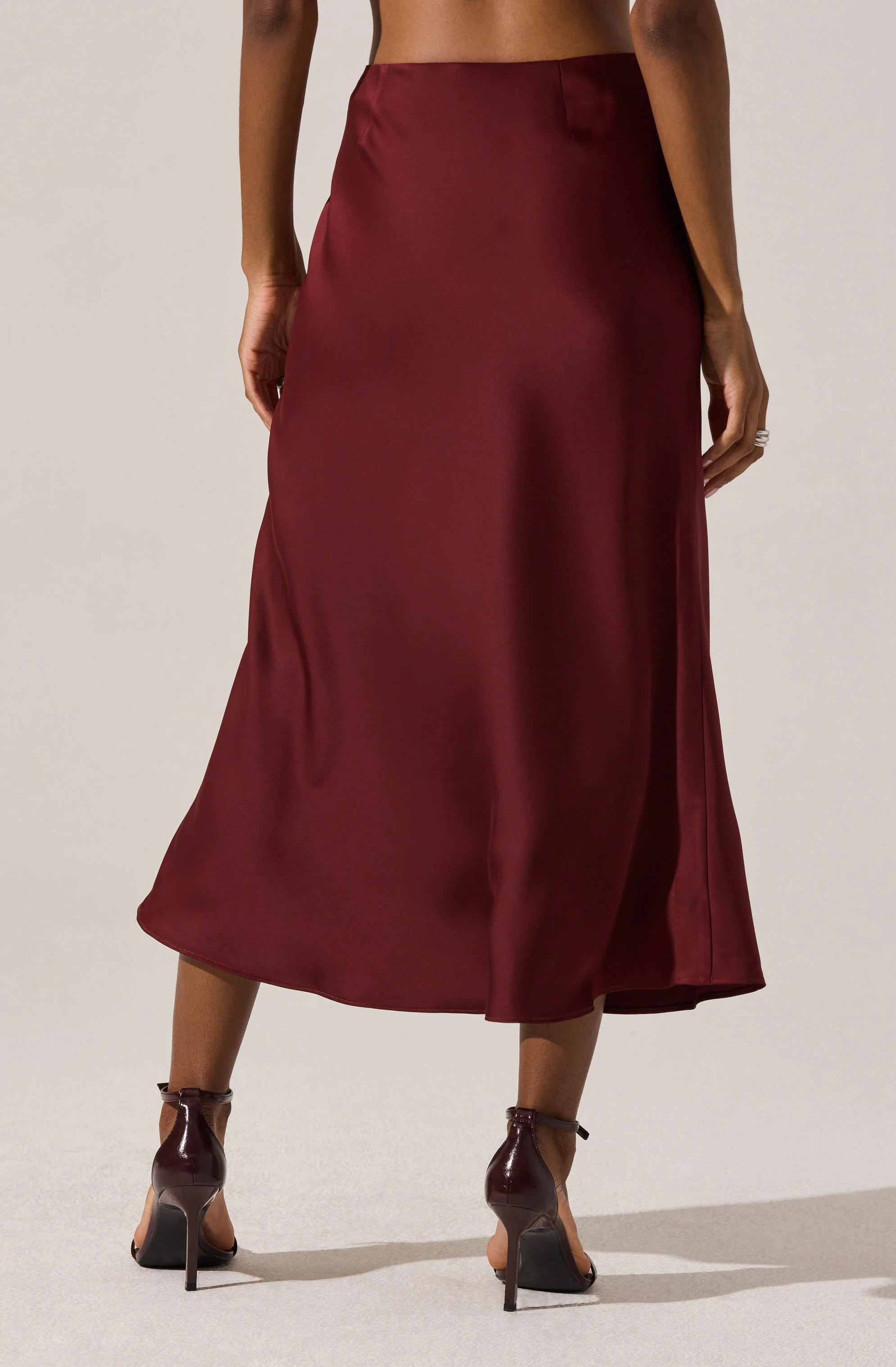 Windey Satin Midi Skirt