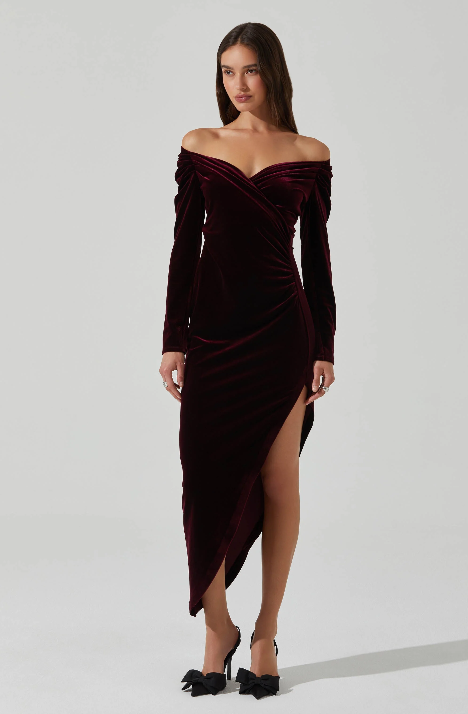 Sirica Velvet Off Shoulder Dress