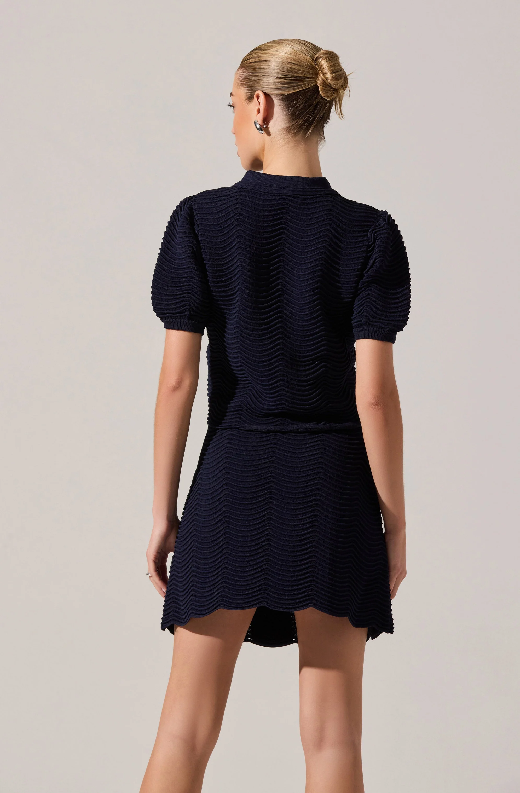 Perrine Scalloped Short Sleeve Cardigan