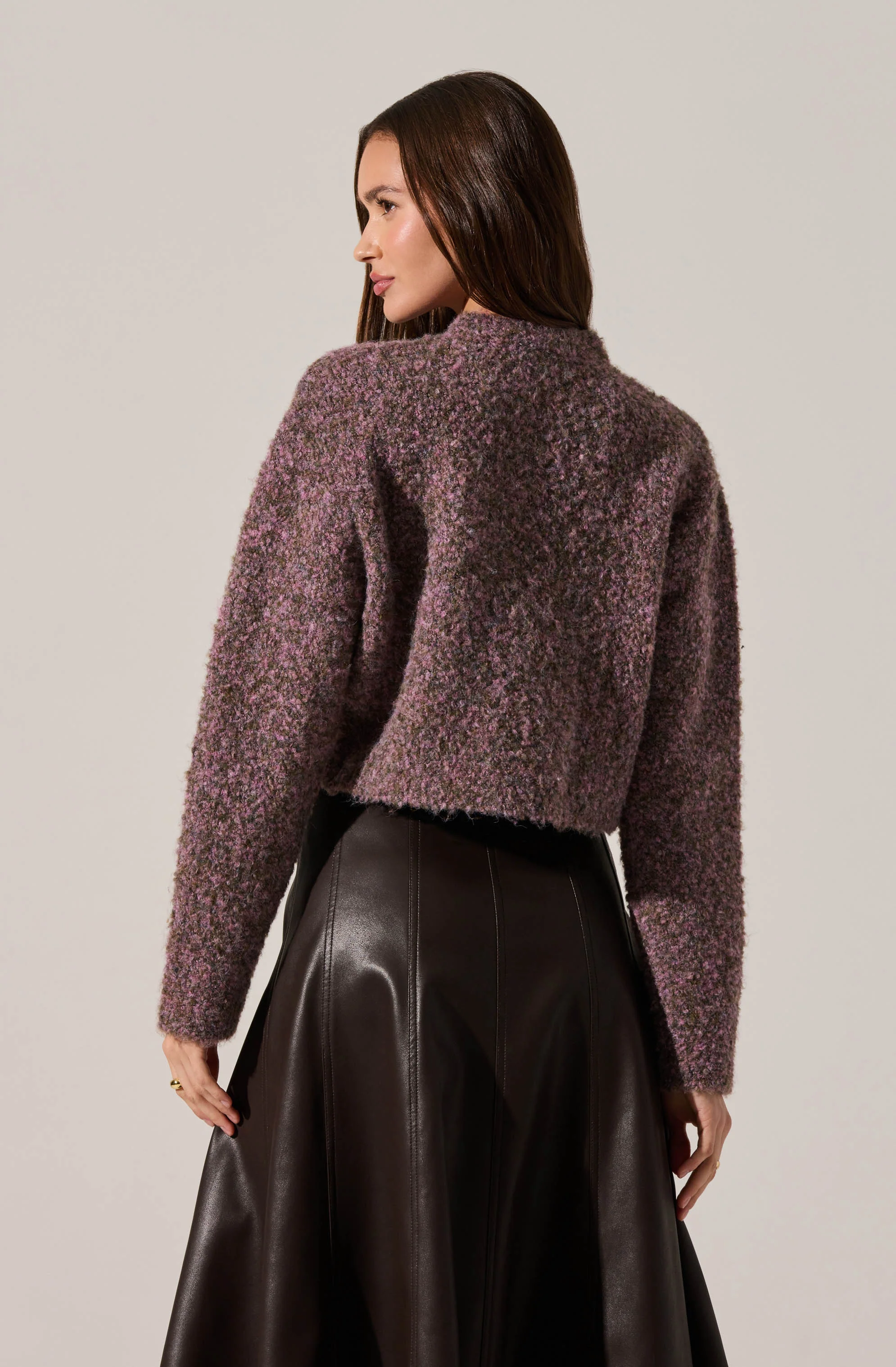 Sebille Textured Fuzzy Knit Cardigan