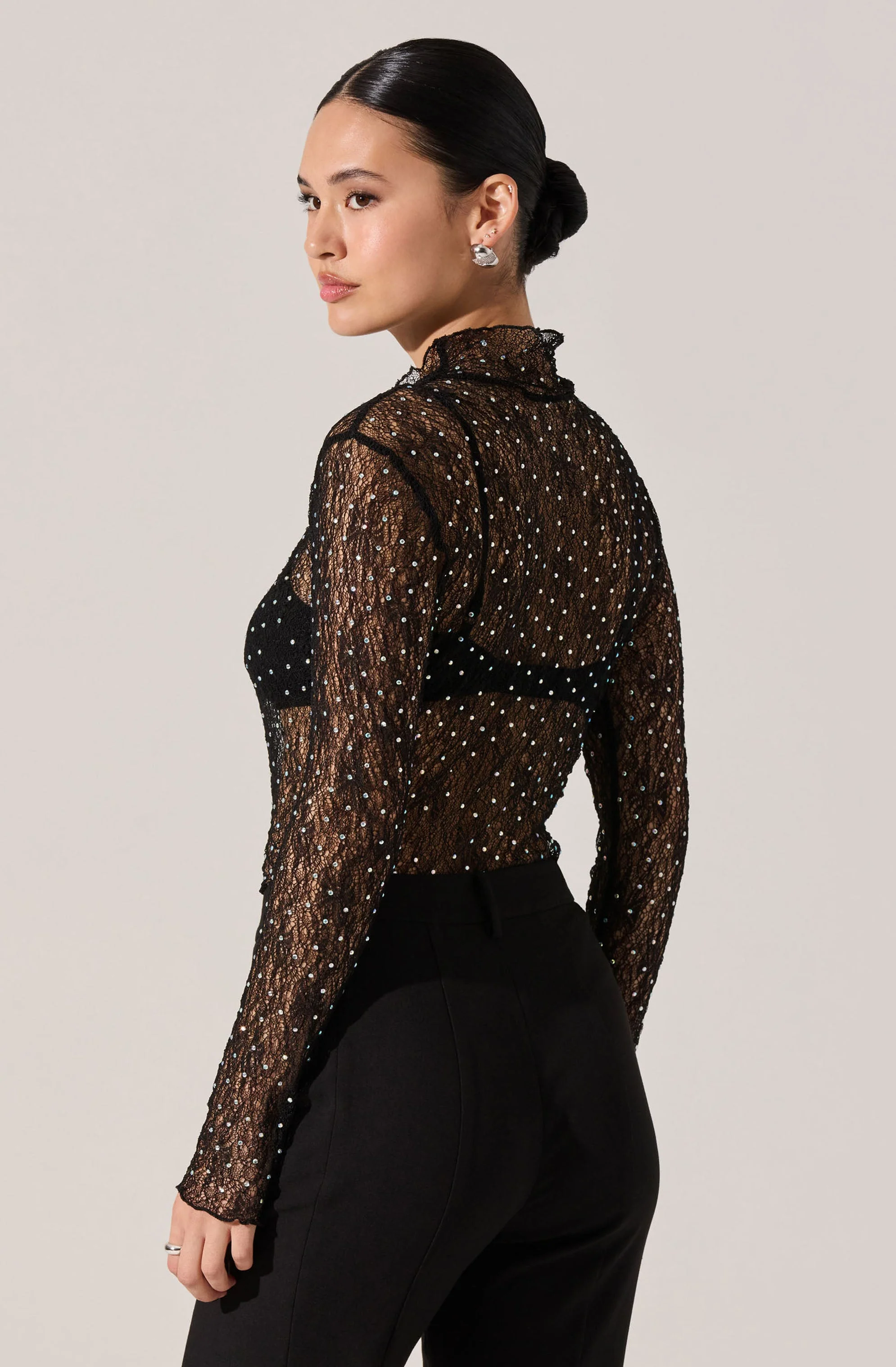 Kyra Rhinestone Lace Top