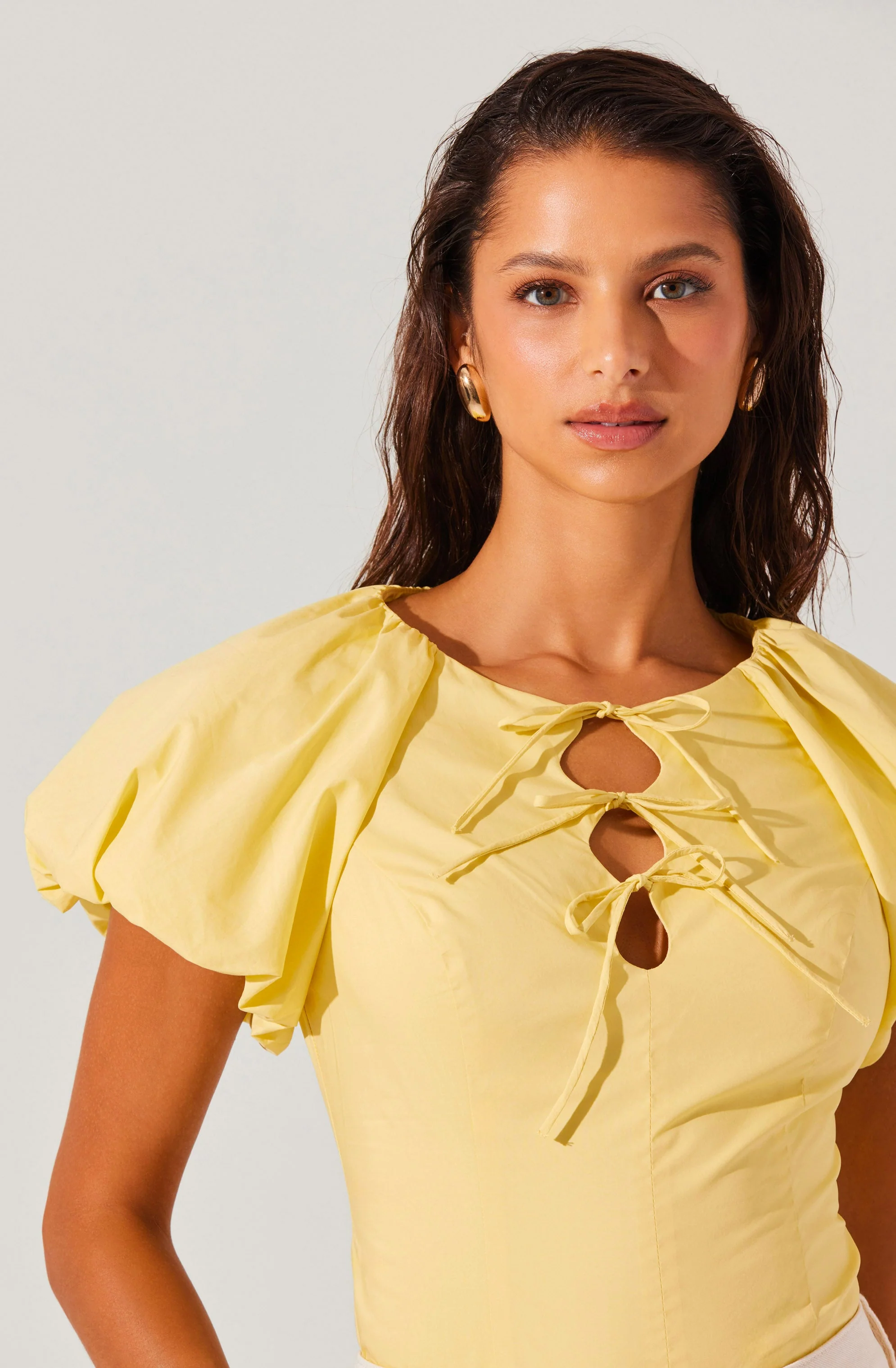 Aine Poplin Puff Sleeve Top