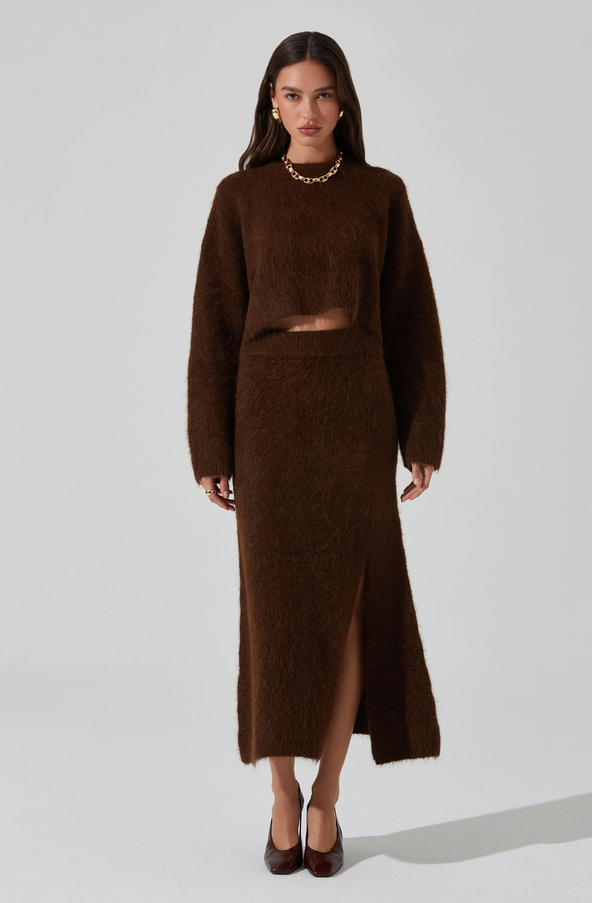 Sinisa Brushed Wool Midi Skirt