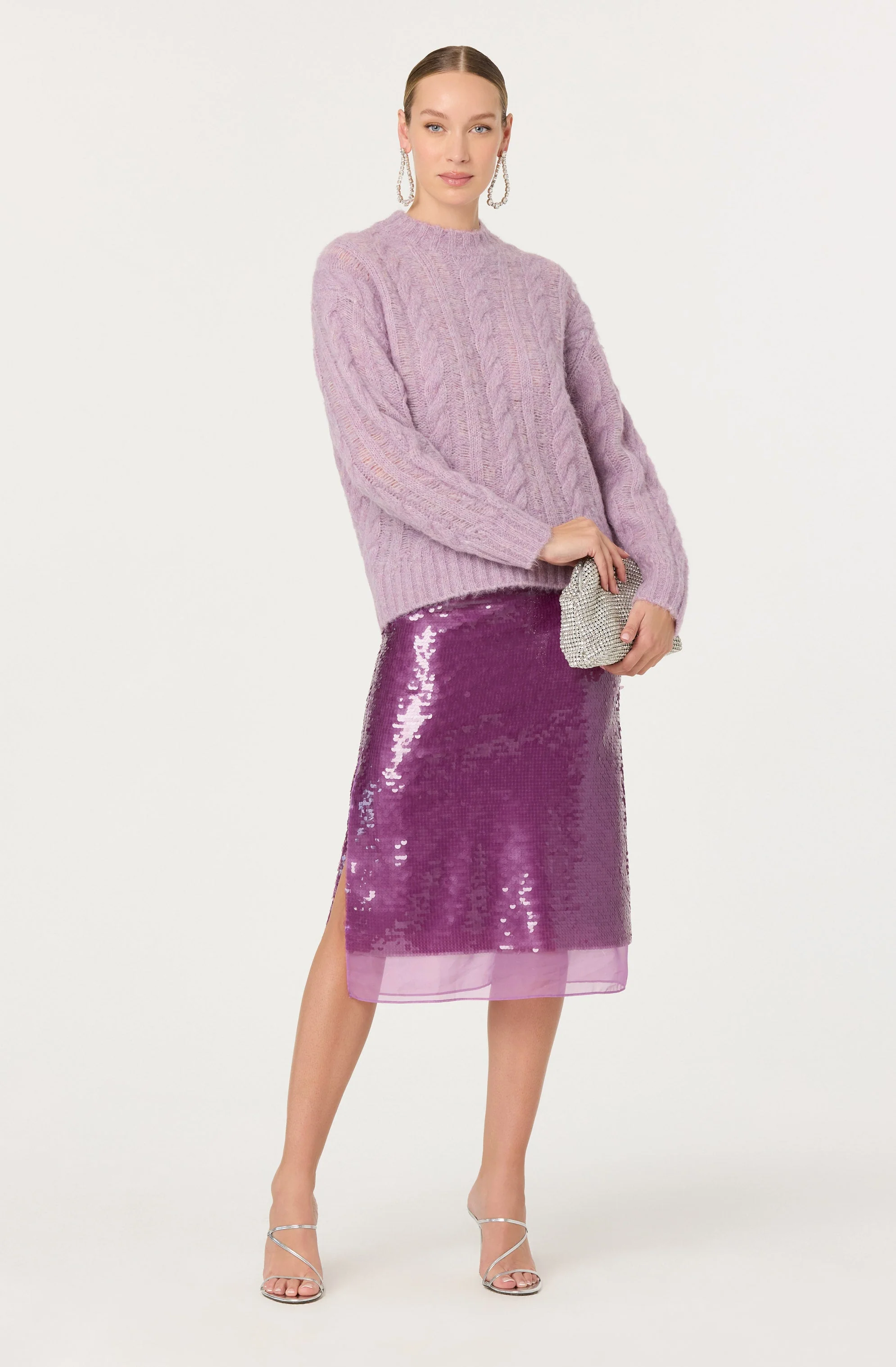 Violetta Cable Knit Crewneck Sweater