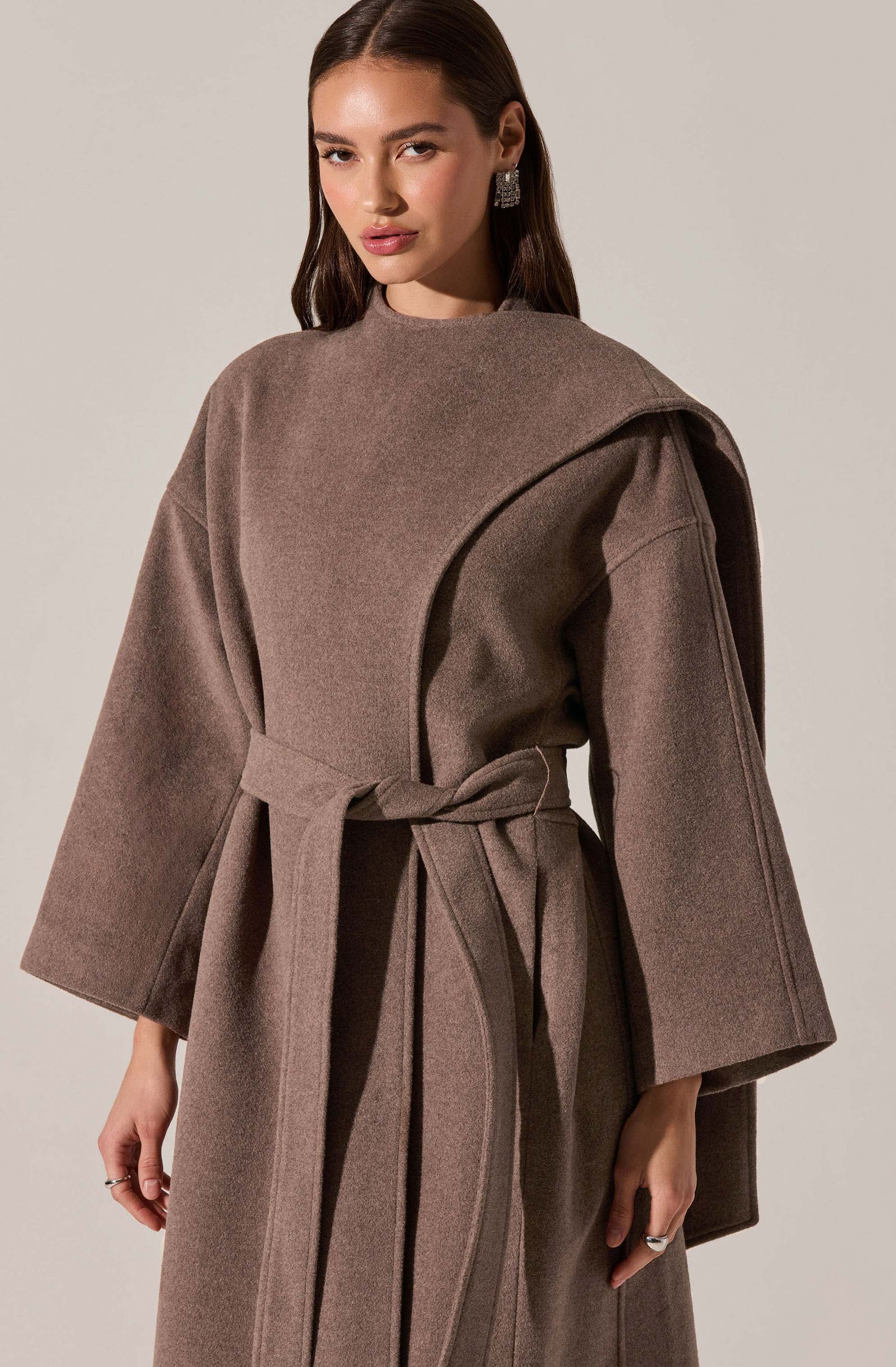 Elaxi Longline Wrap Scarf Coat
