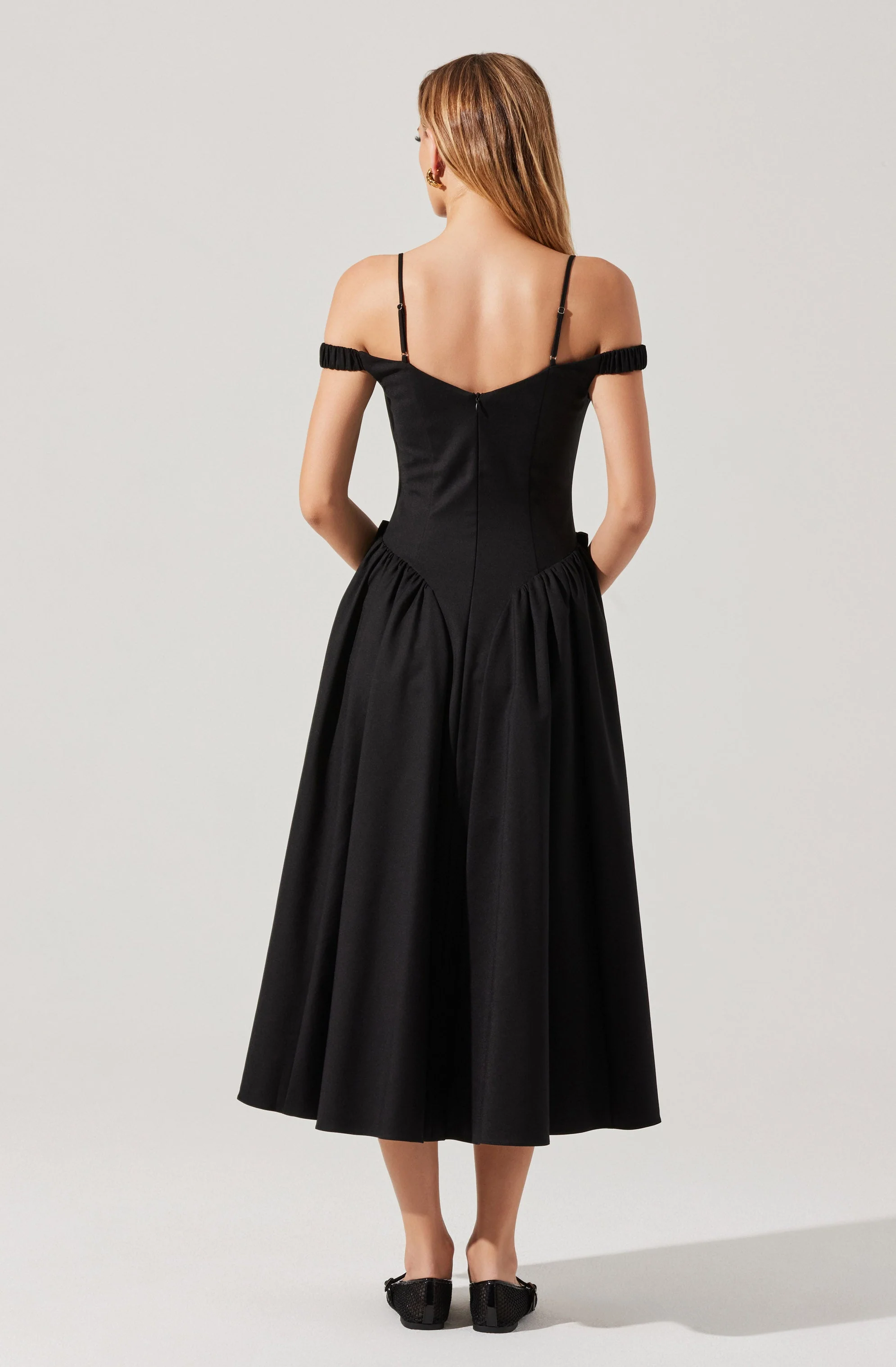 Elvinia Off Shoulder Midi Dress