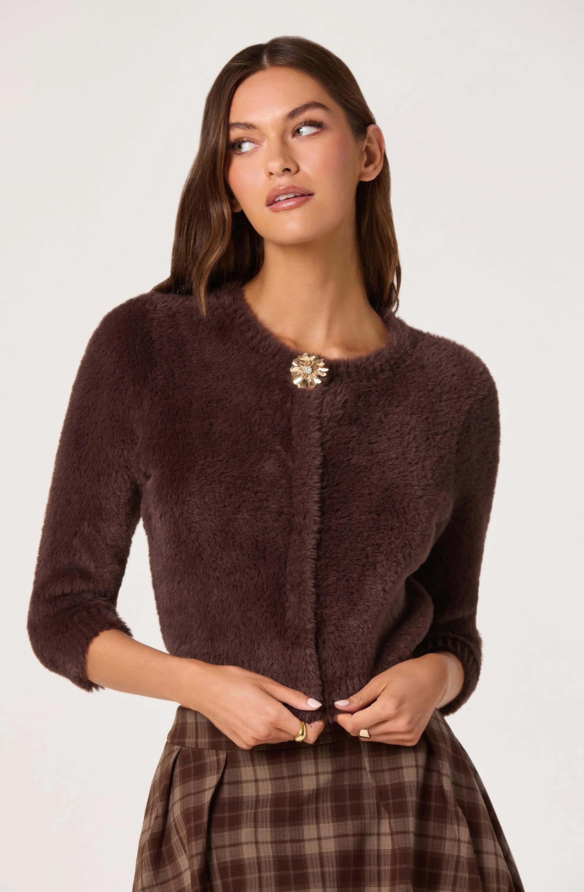 Fuzzy Cropped Cardigan