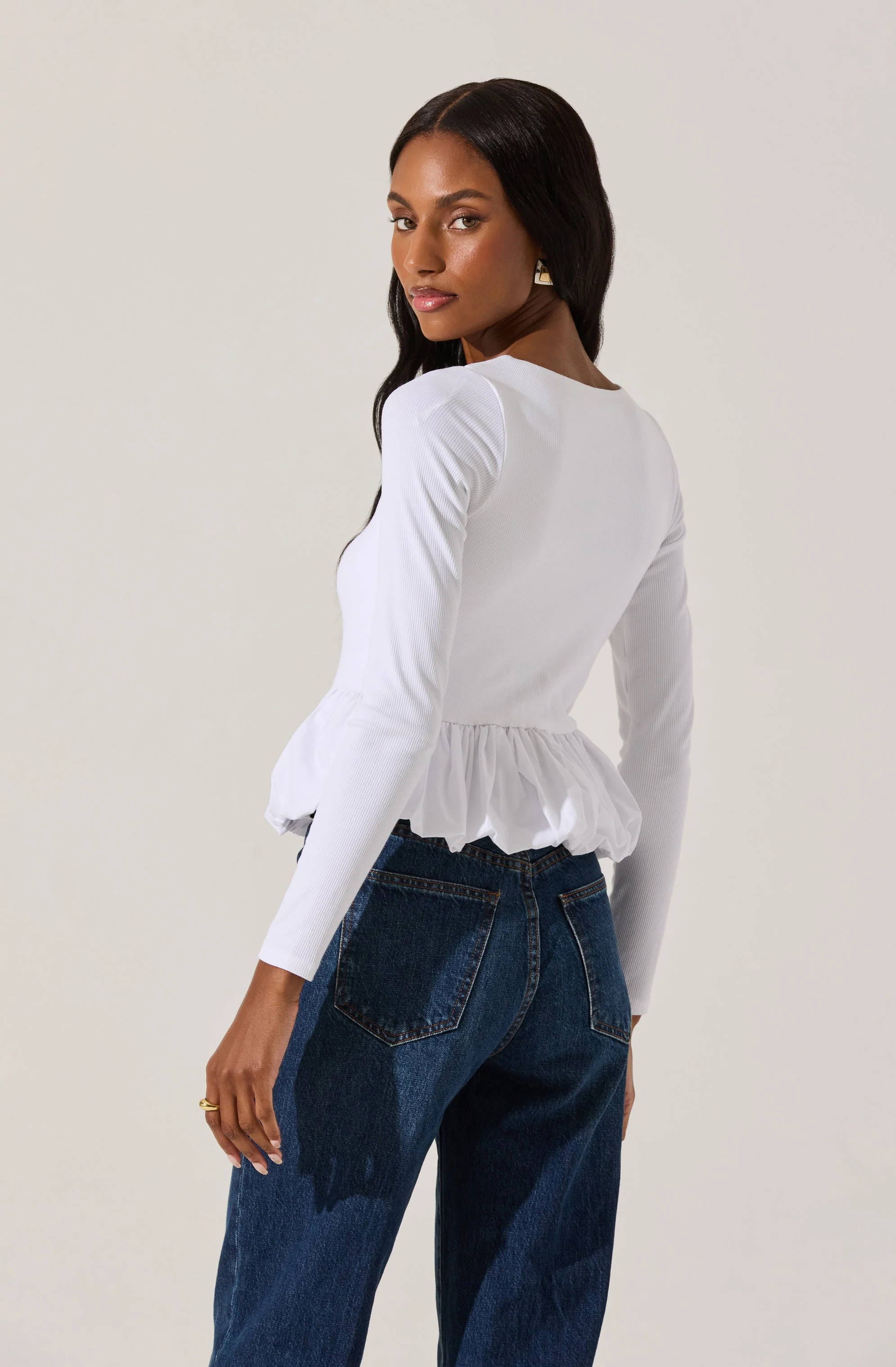 Bubble Hem Peplum Top