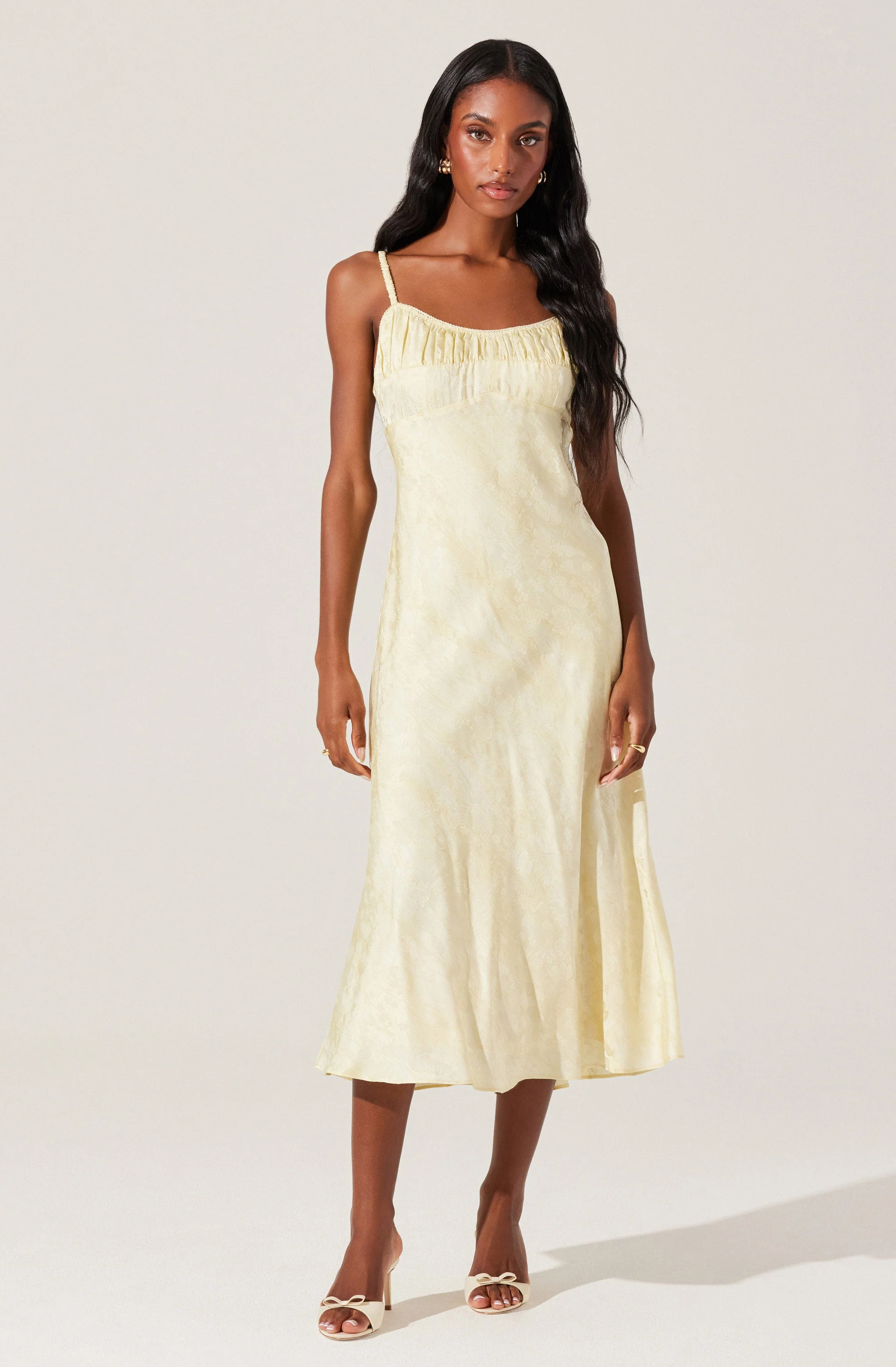 Kaiya Jacquard Satin Midi Dress