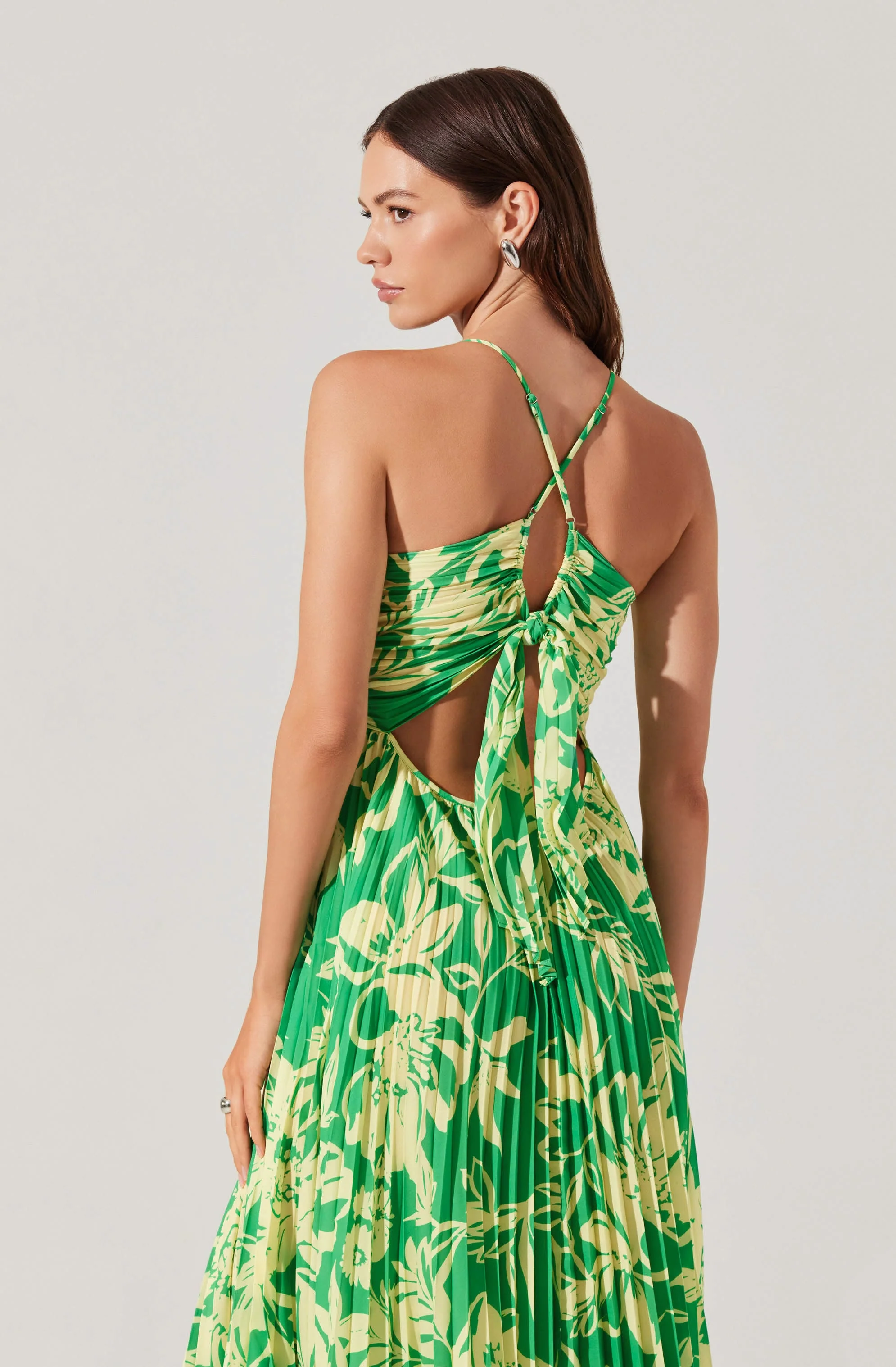 Blythe Floral Plisse Midi Dress