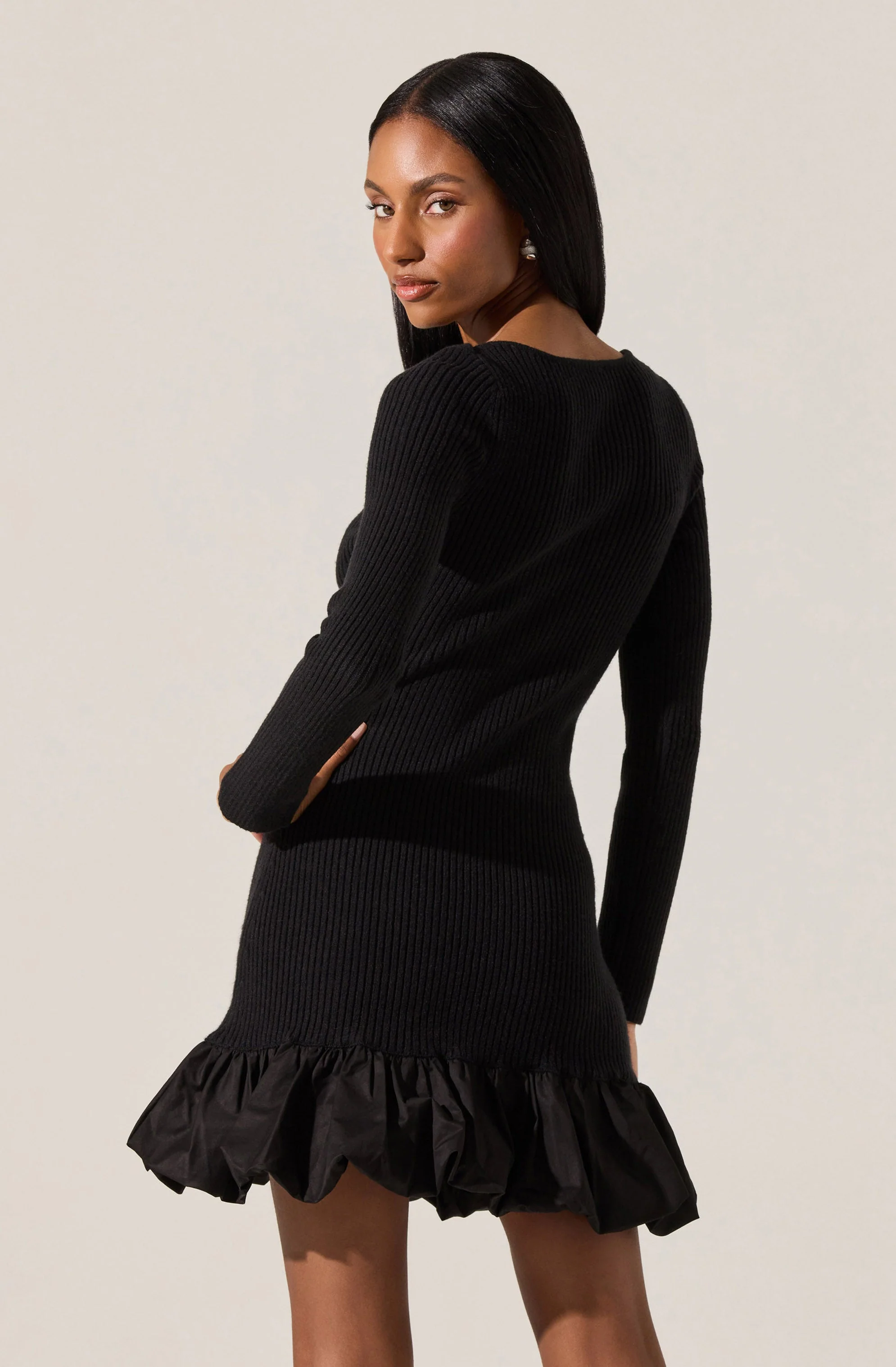 Carlene Ribbed Mini Sweater Dress